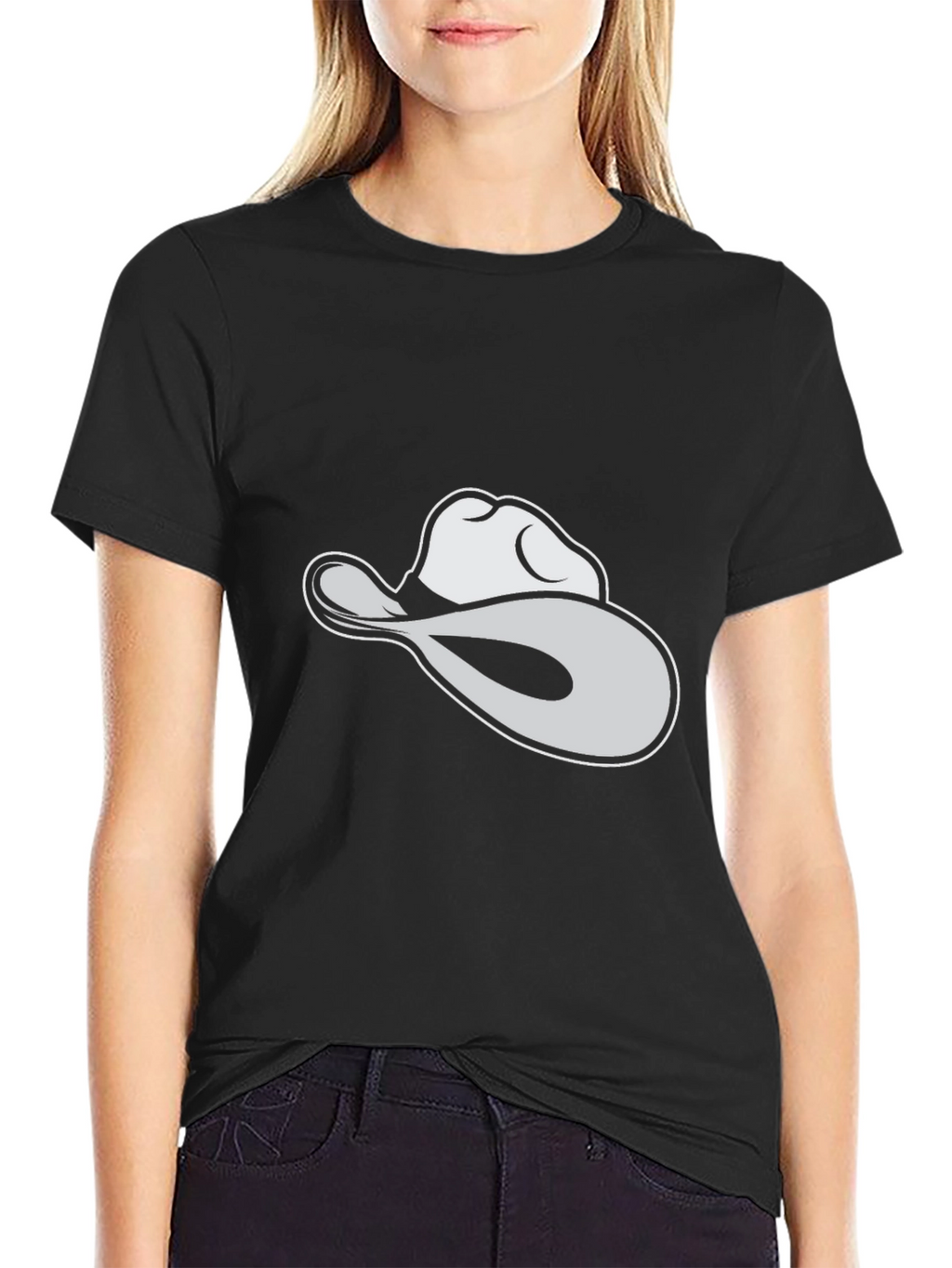 Black Cowboy Hat T-Shirt: Casual Graphic Tee