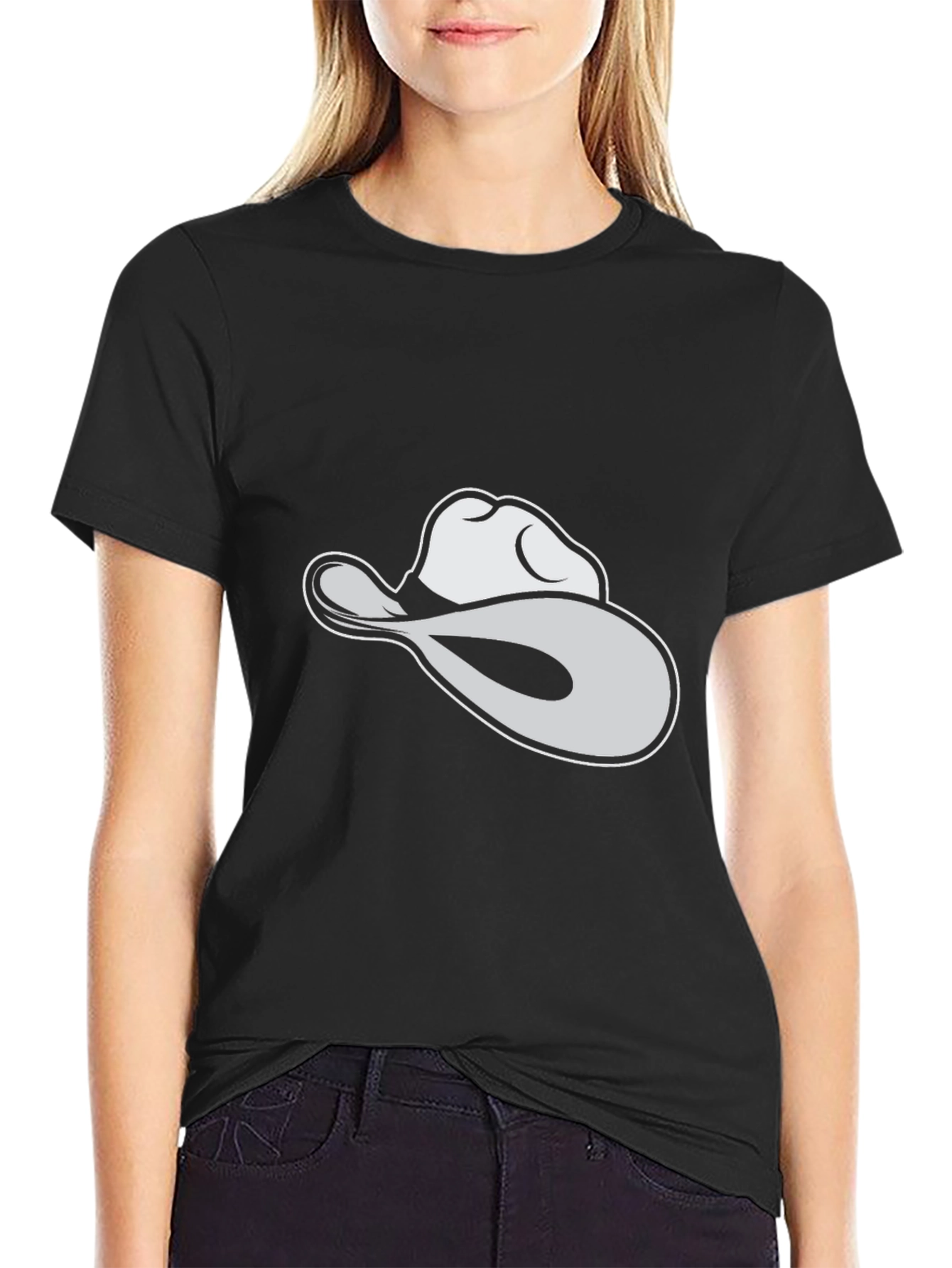 Black Cowboy Hat T-Shirt: Casual Graphic Tee