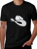 Black Cowboy Hat T-Shirt: Casual Graphic Tee
