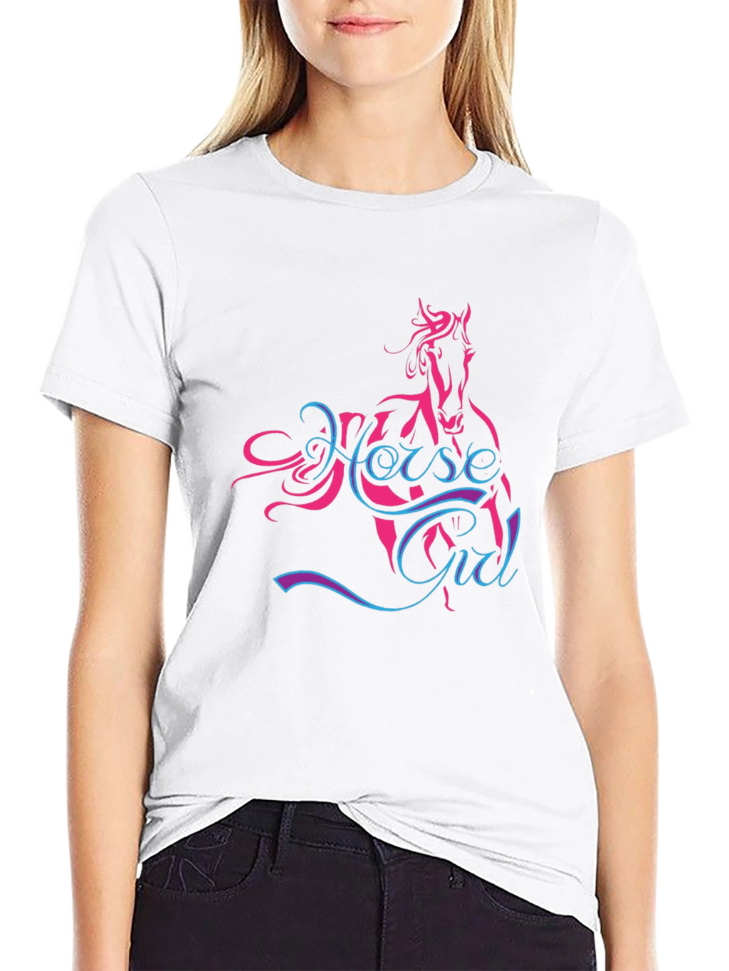 Horse Girl Tee - Black Graphic T-Shirt