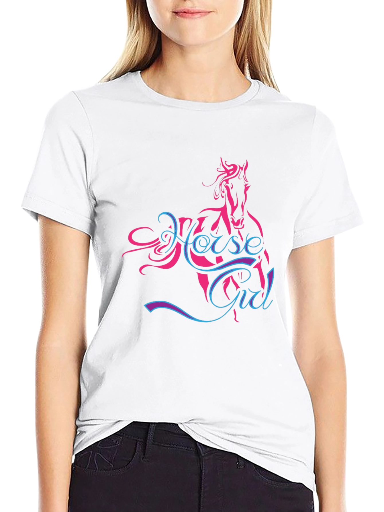 Horse Girl Tee - Black Graphic T-Shirt