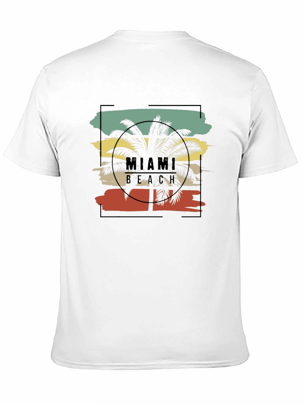 Miami Beach Palm Tree Black T-Shirt