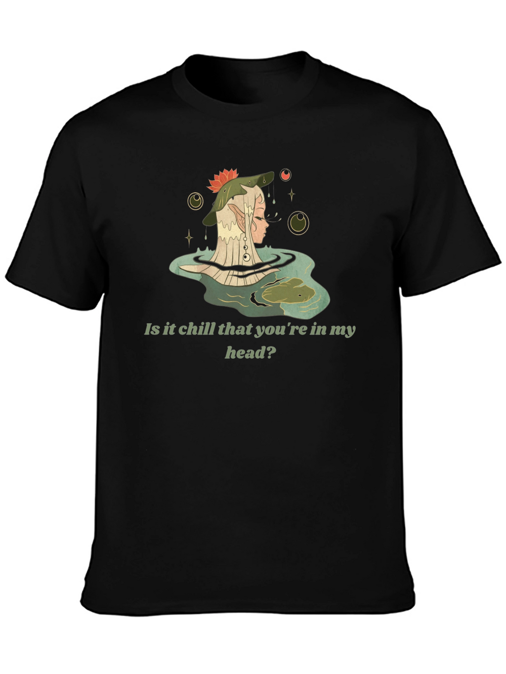 Chill Elf in Water Graphic Tee - Black
