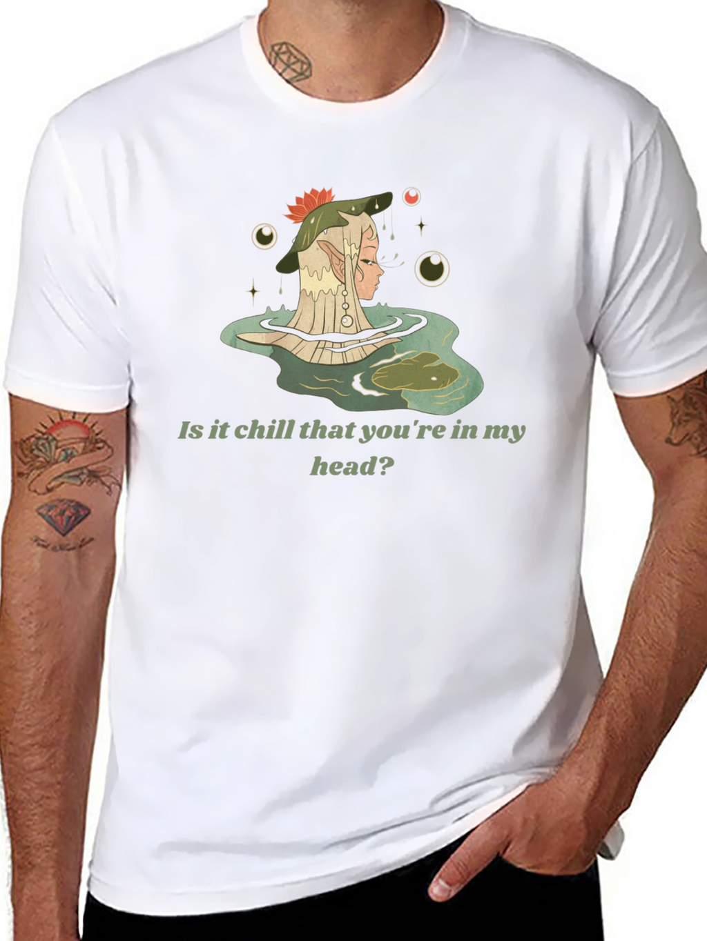 Chill Elf in Water Graphic Tee - Black