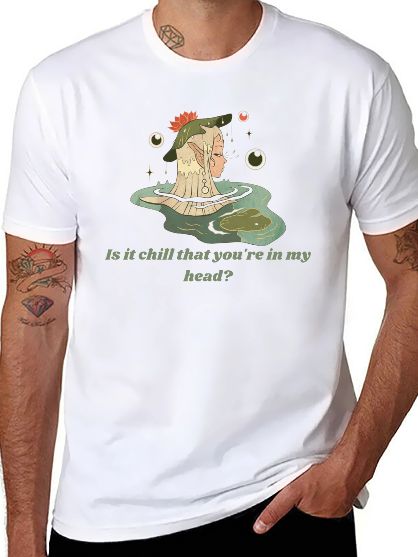 Chill Elf in Water Graphic Tee - Black