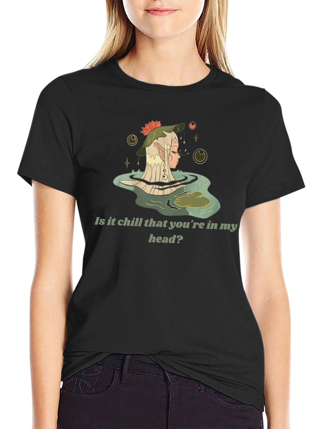 Chill Elf in Water Graphic Tee - Black