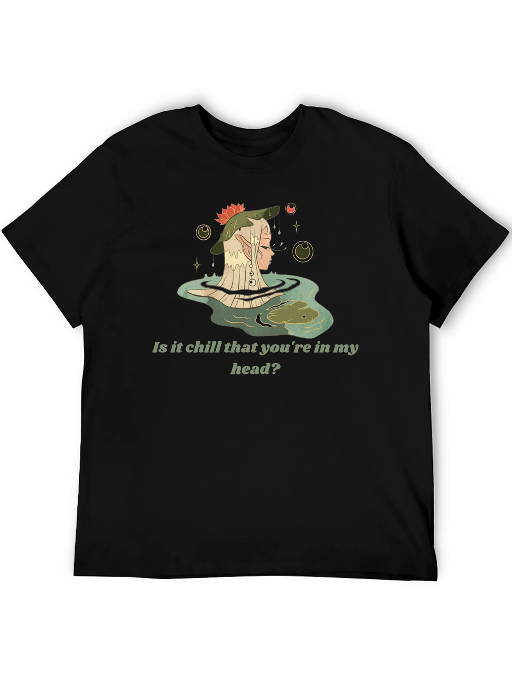 Chill Elf in Water Graphic Tee - Black