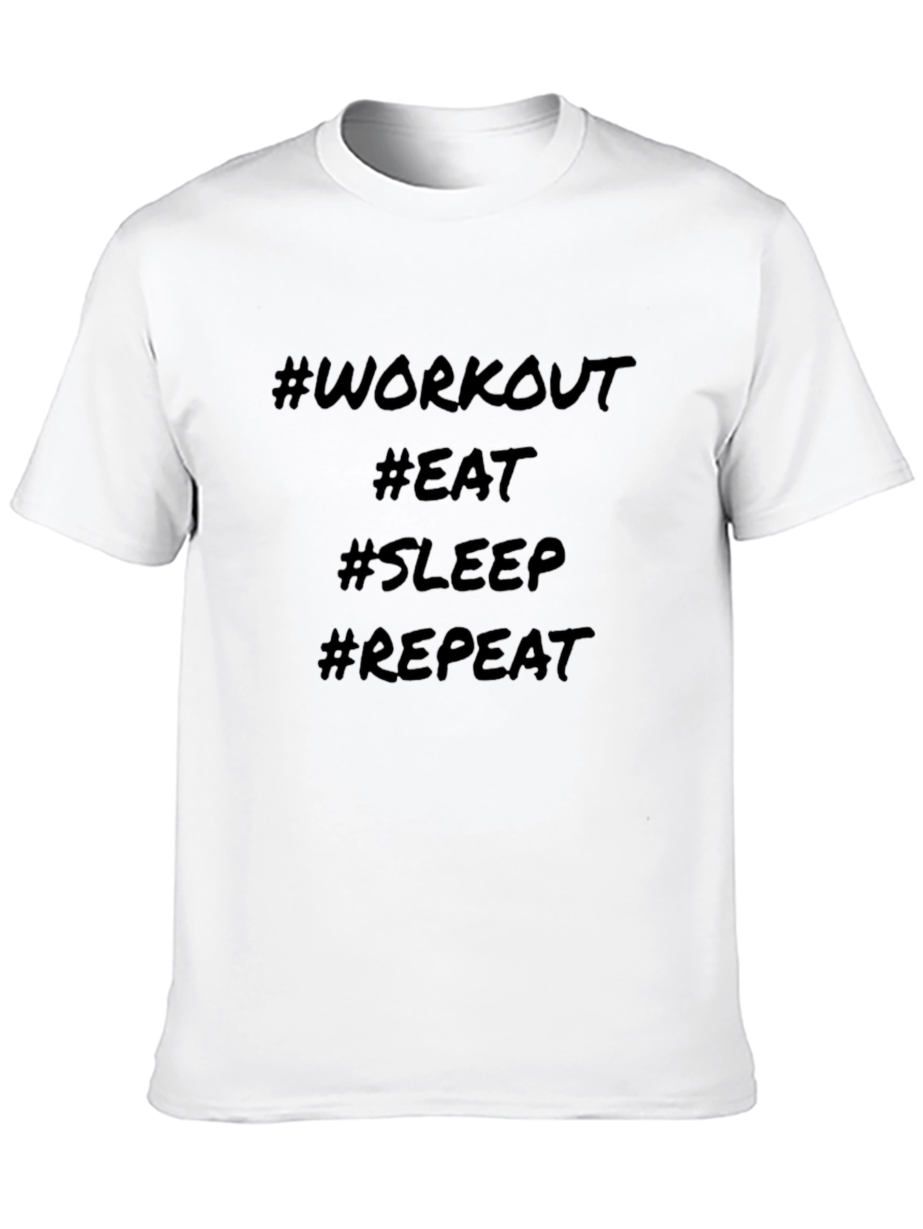 Workout Eat Sleep Repeat Black Graphic Tee