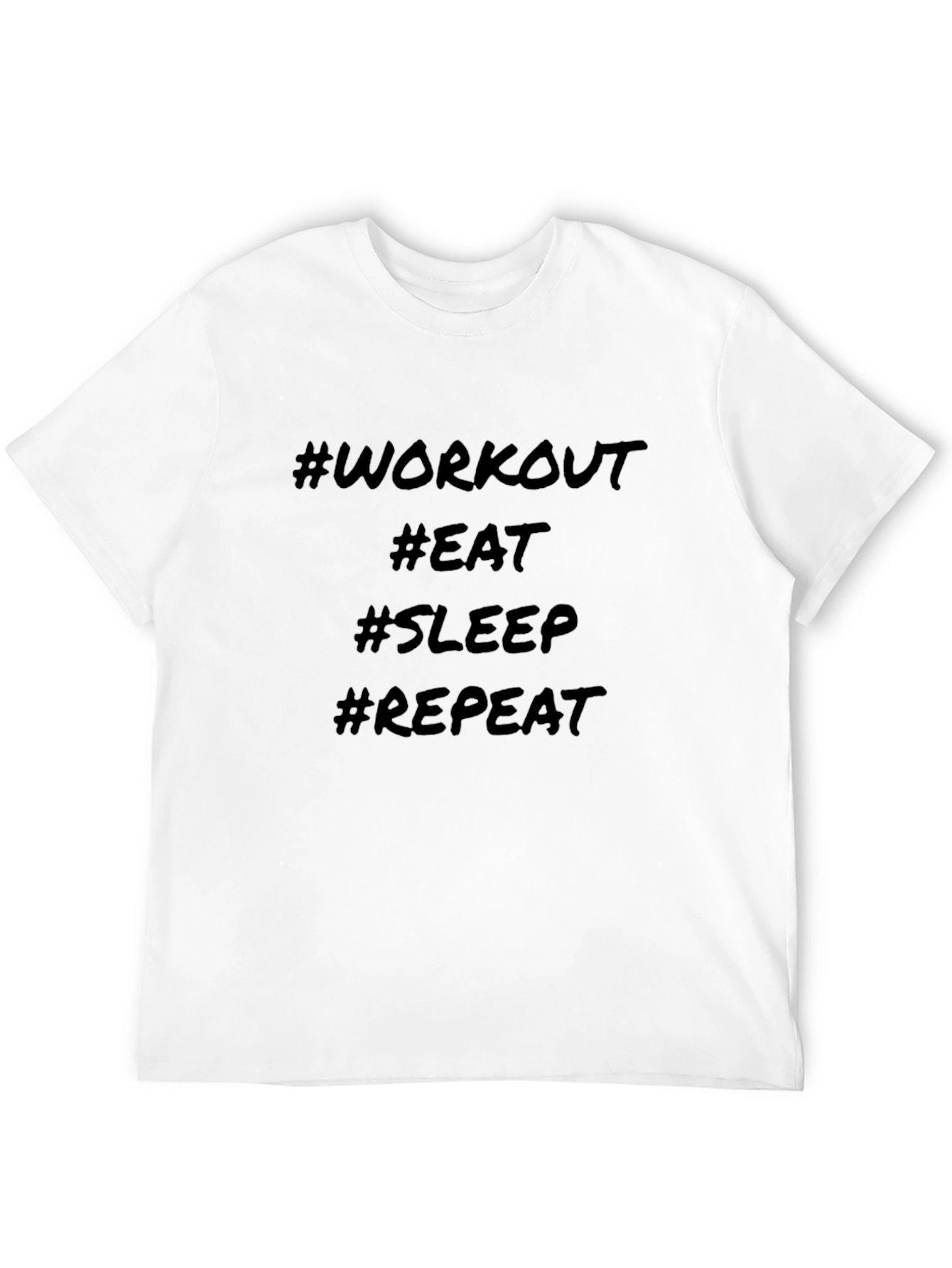 Workout Eat Sleep Repeat Black Graphic Tee