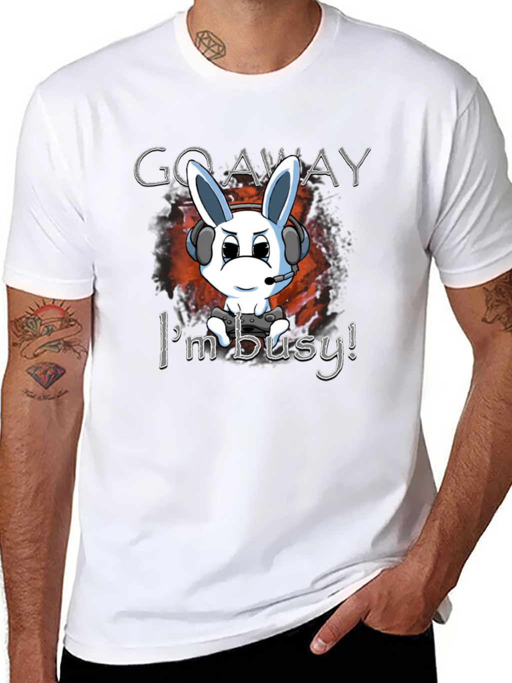 Gamer Bunny T-Shirt - Go Away Im Busy