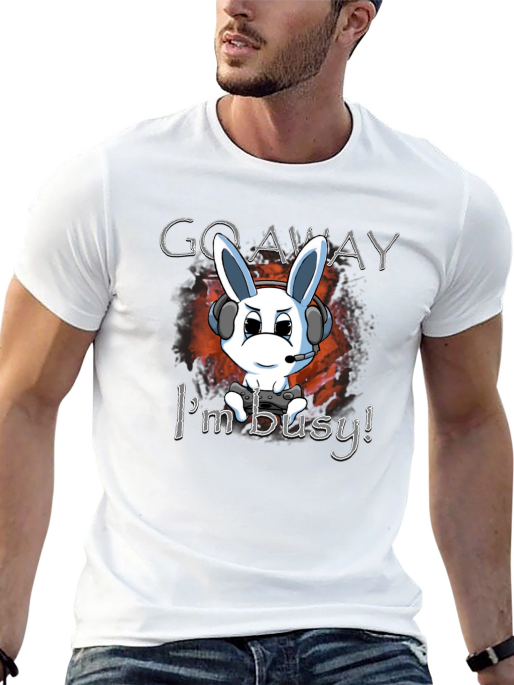 Gamer Bunny T-Shirt - Go Away Im Busy