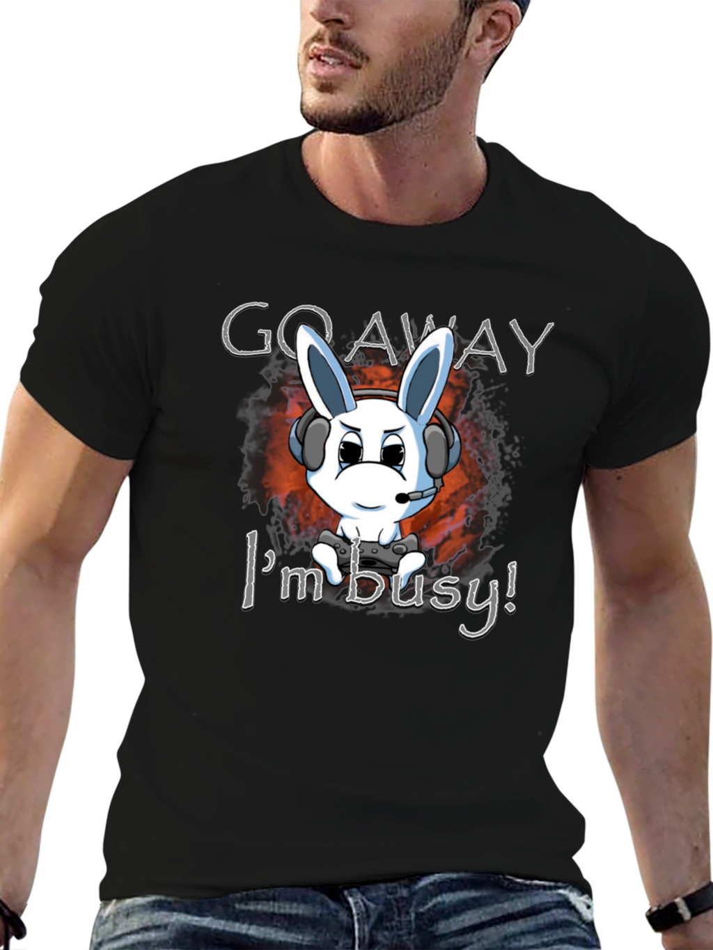 Gamer Bunny T-Shirt - Go Away Im Busy