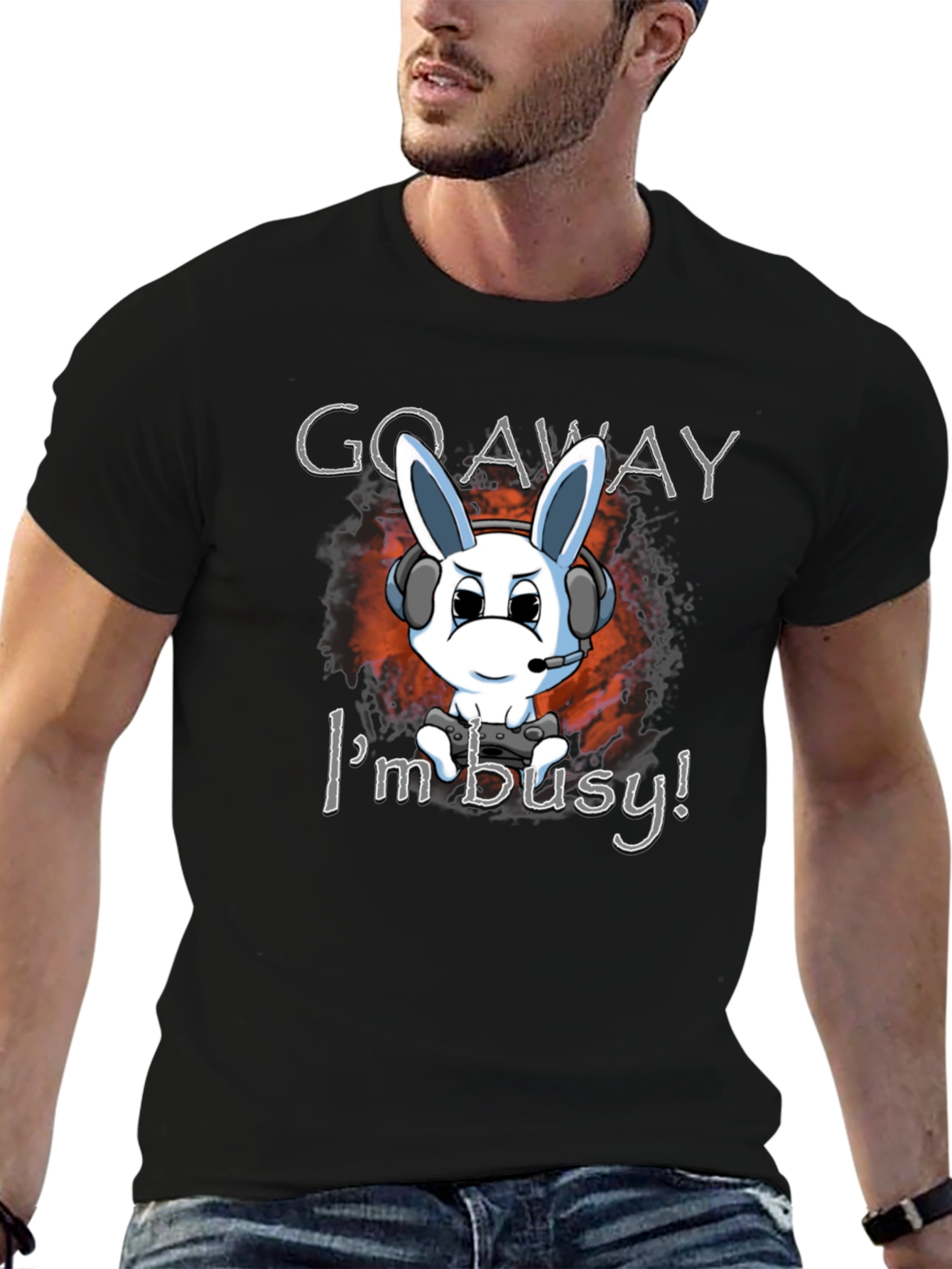 Gamer Bunny T-Shirt - Go Away Im Busy