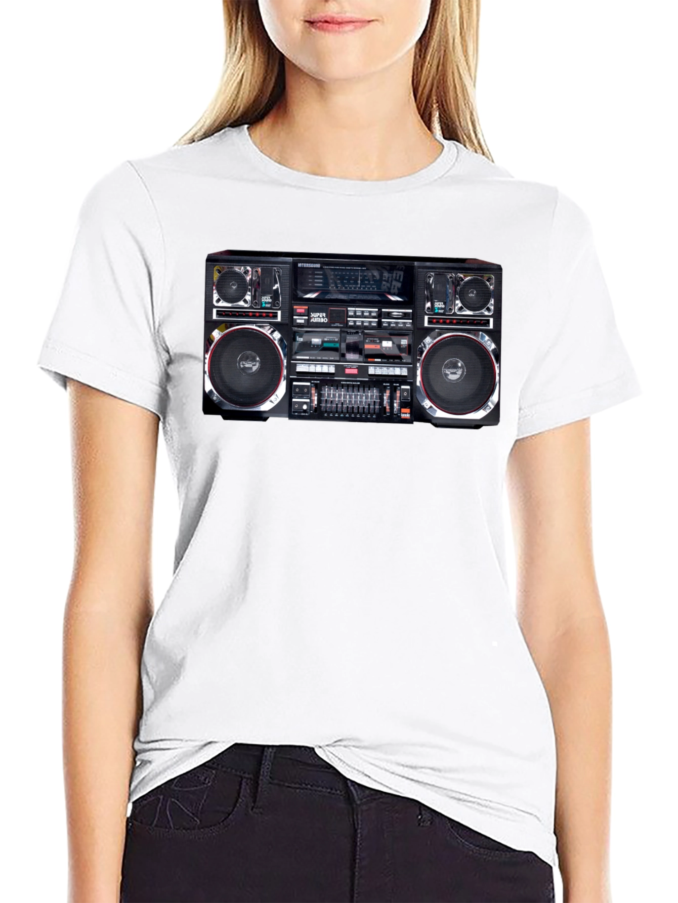 Retro Boombox Graphic T-Shirt - Classic 80s Style