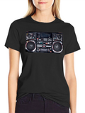 Retro Boombox Graphic T-Shirt - Classic 80s Style