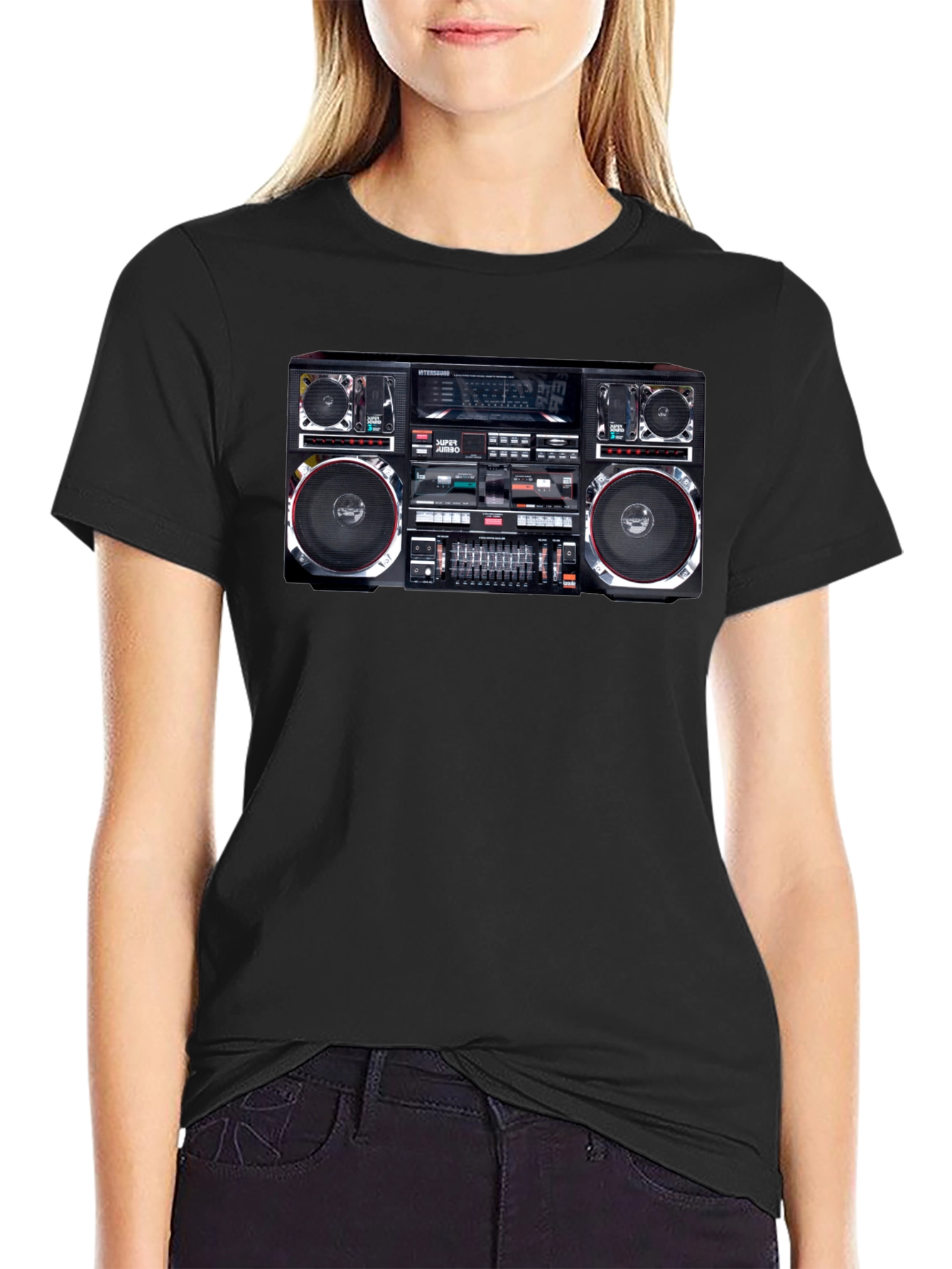 Retro Boombox Graphic T-Shirt - Classic 80s Style