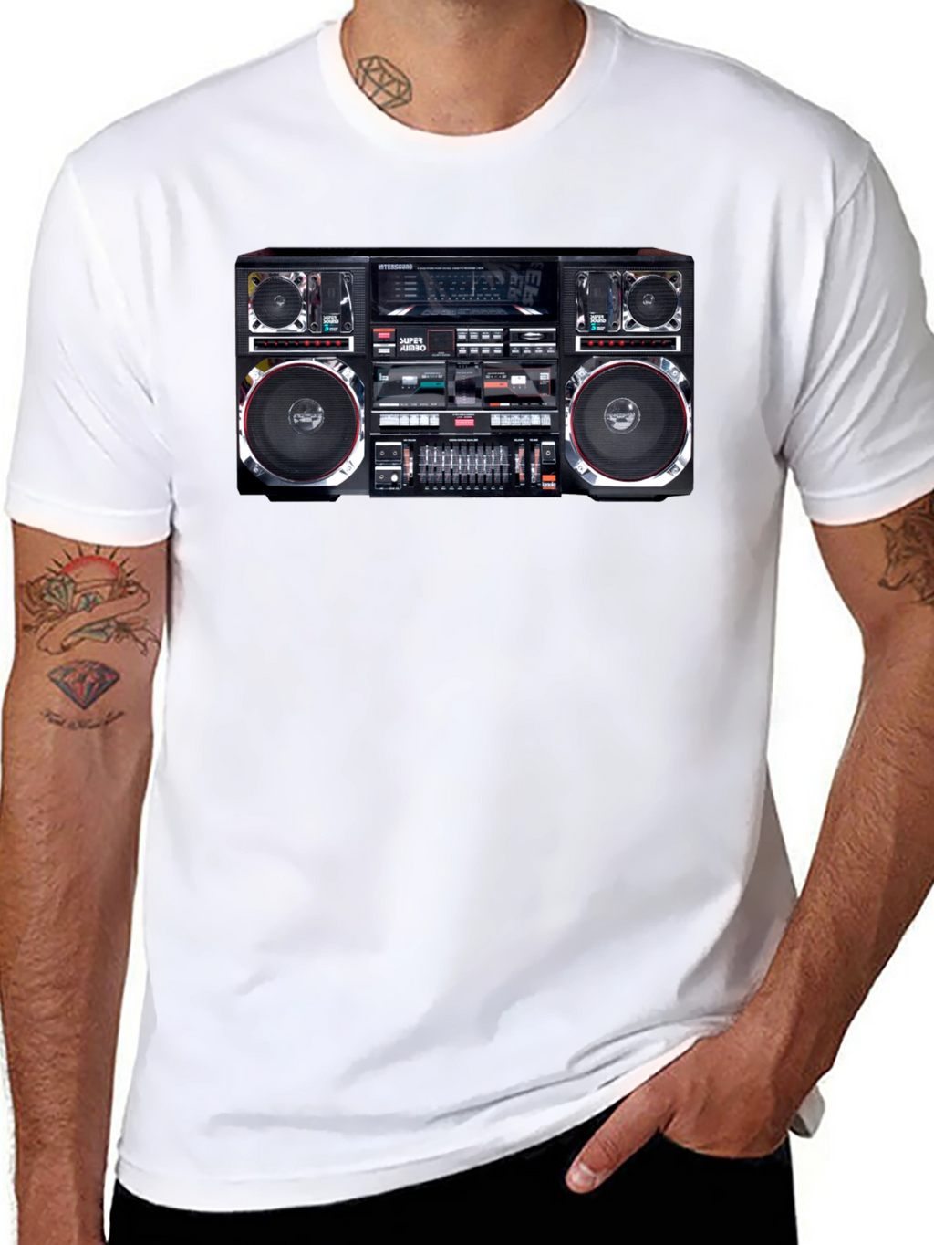 Retro Boombox Graphic T-Shirt - Classic 80s Style