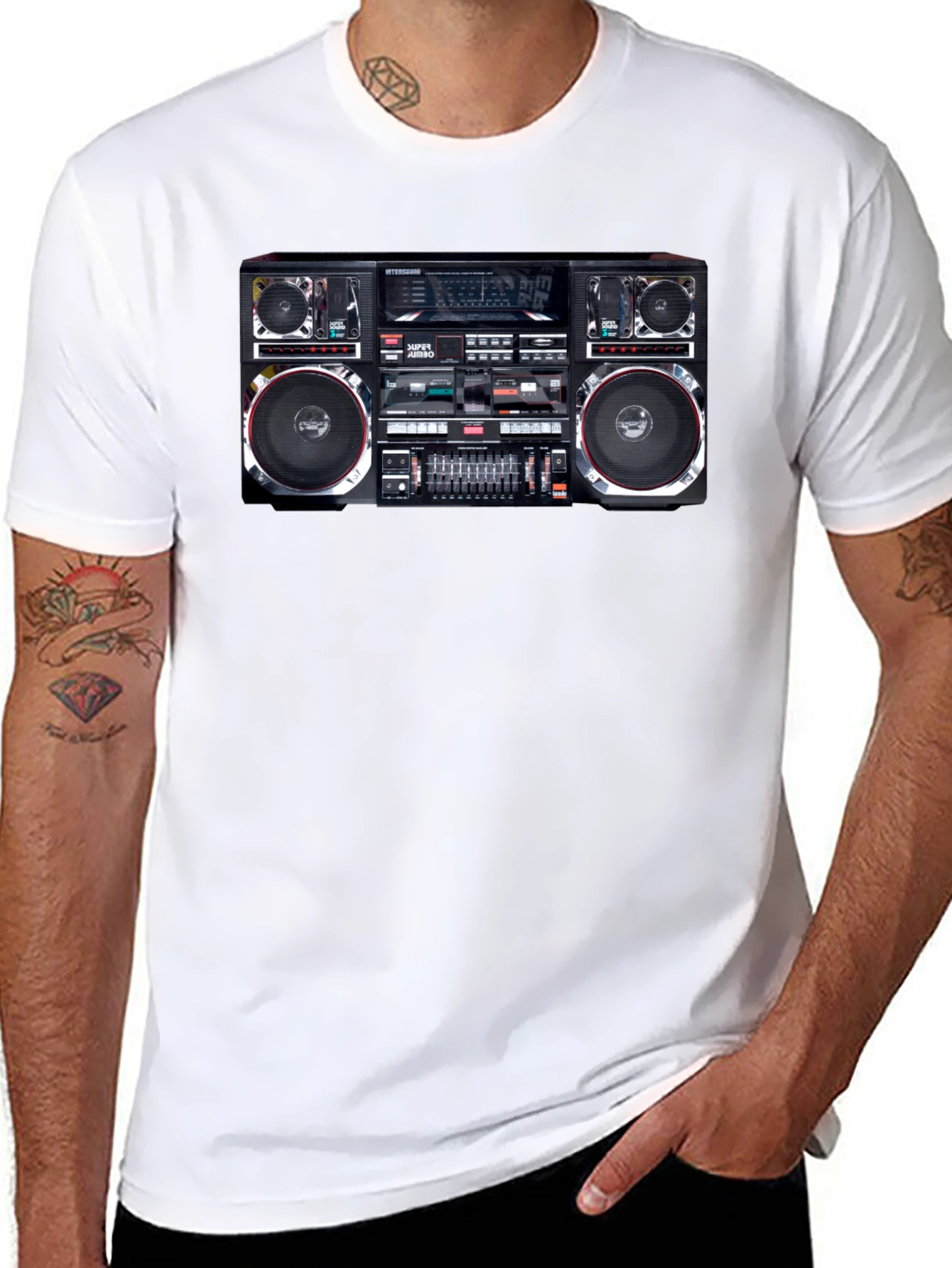 Retro Boombox Graphic T-Shirt - Classic 80s Style