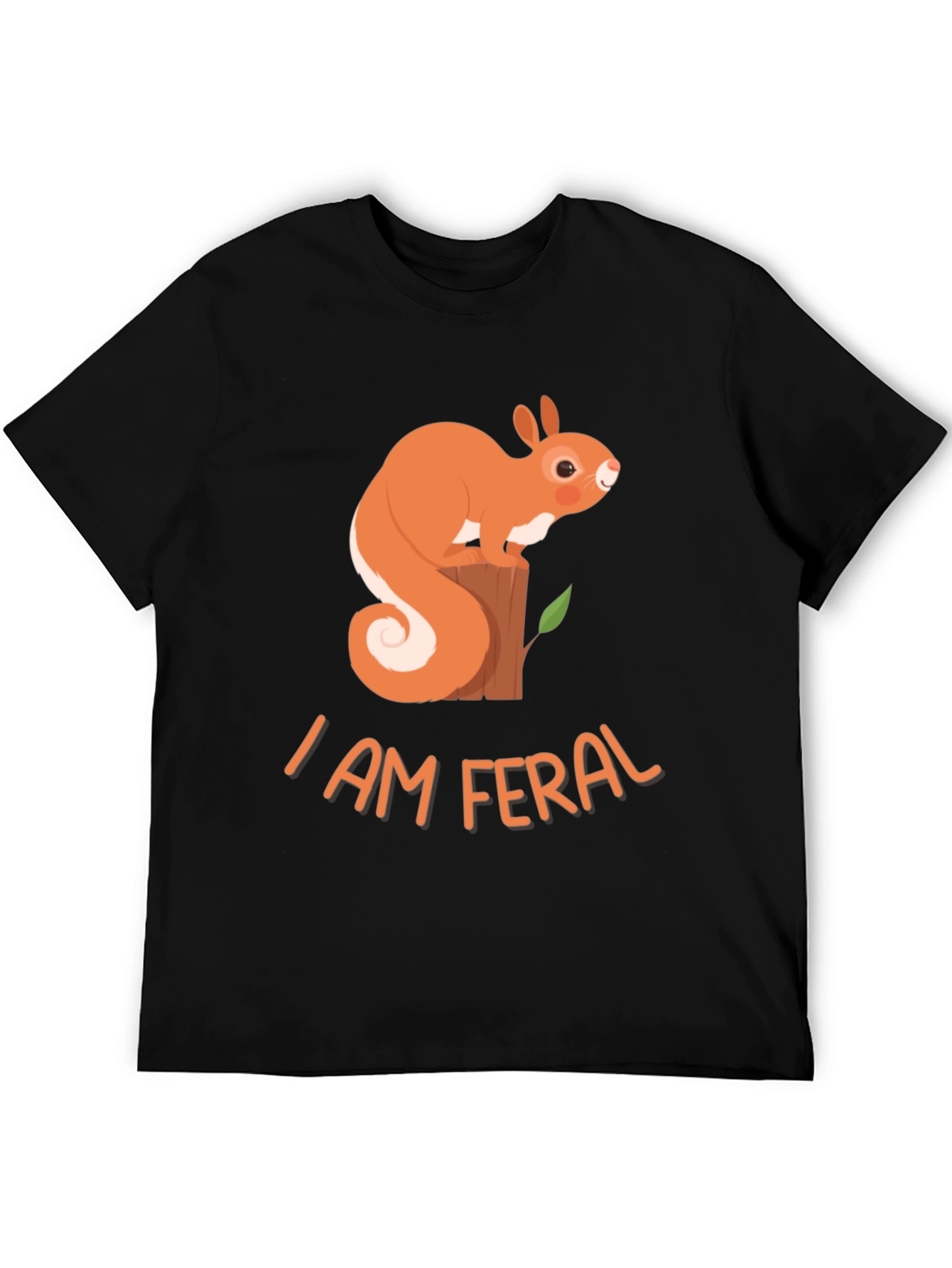 I Am Feral Squirrel Graphic Tee - Black