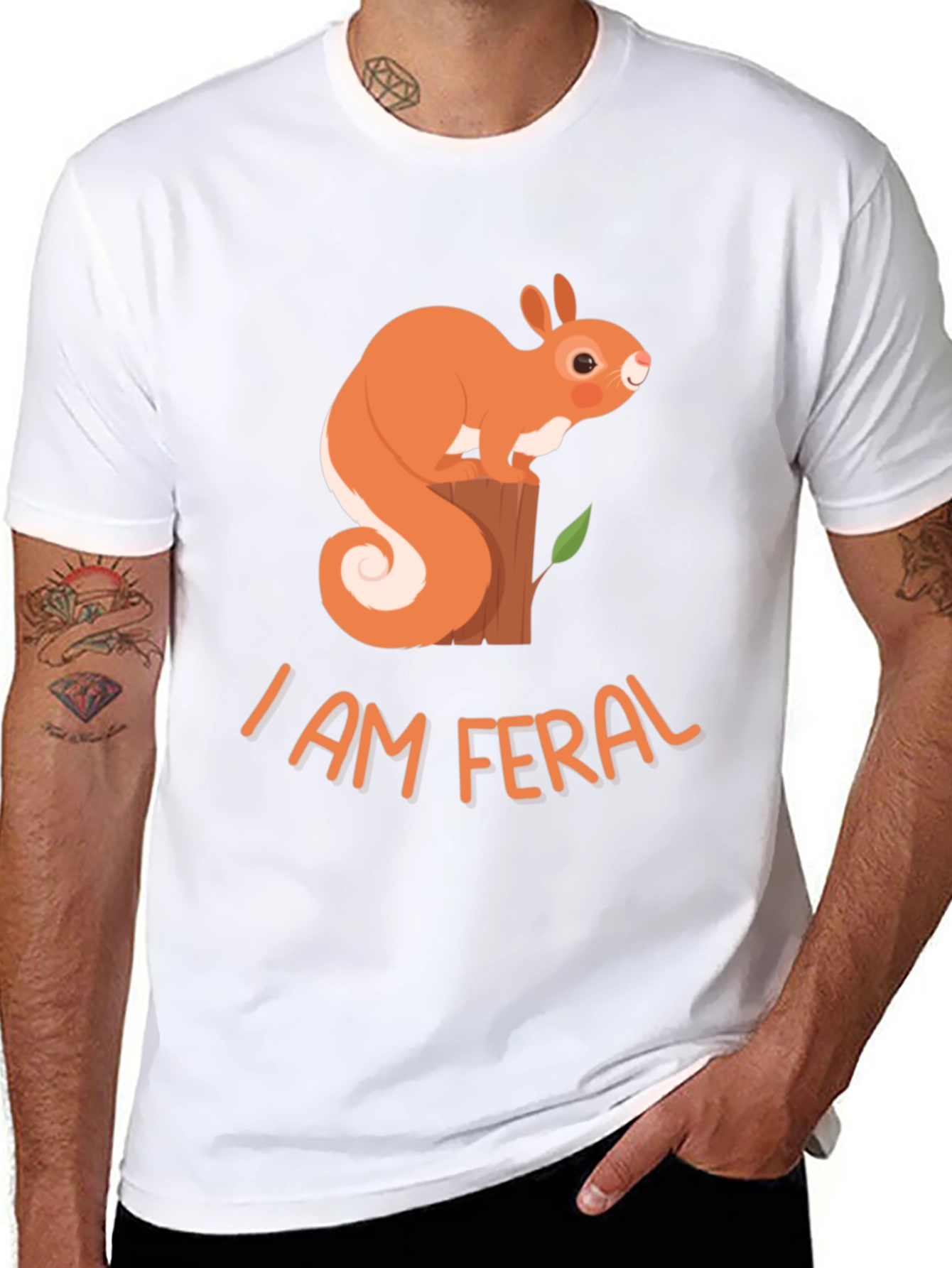 I Am Feral Squirrel Graphic Tee - Black