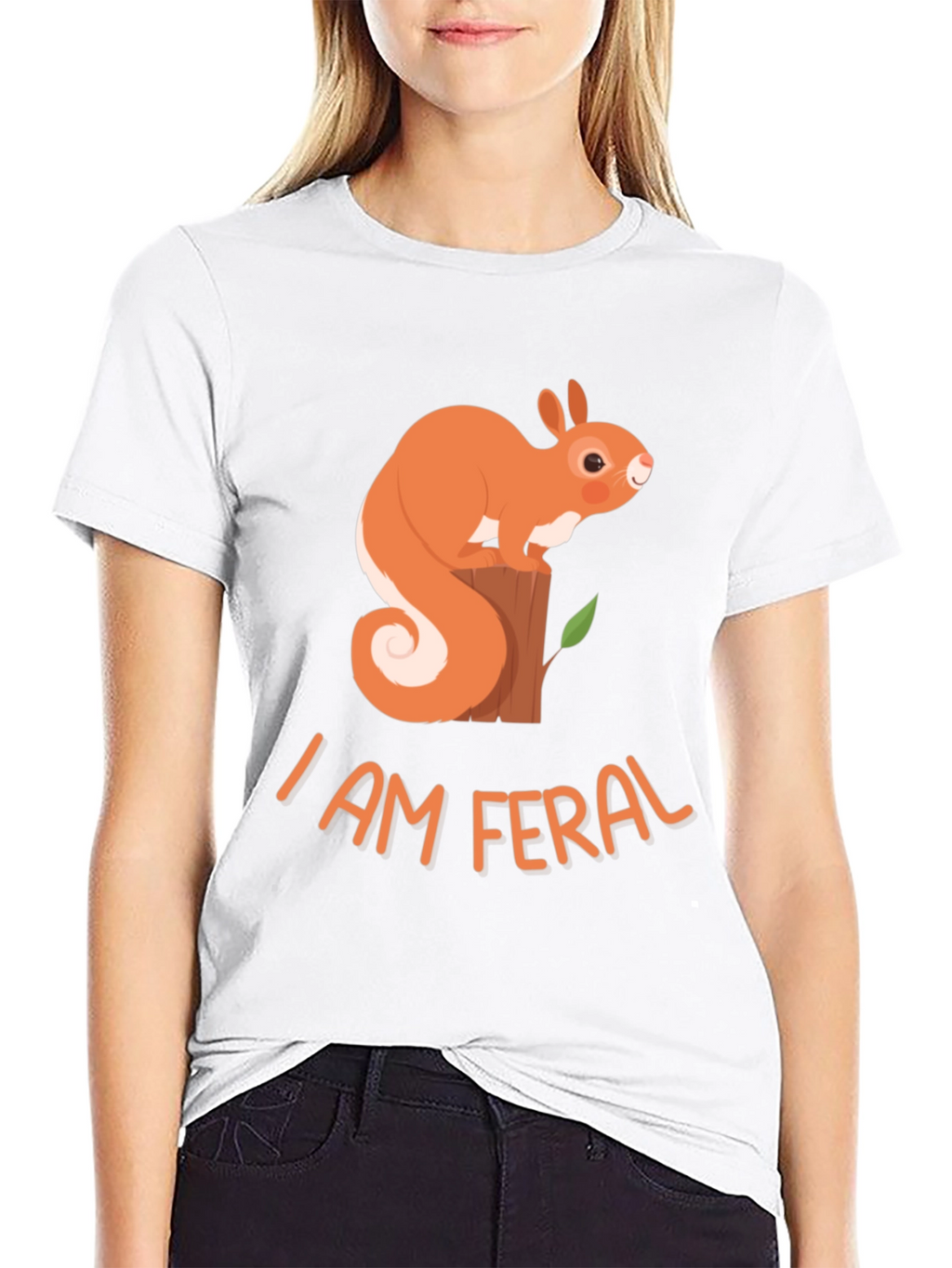 I Am Feral Squirrel Graphic Tee - Black