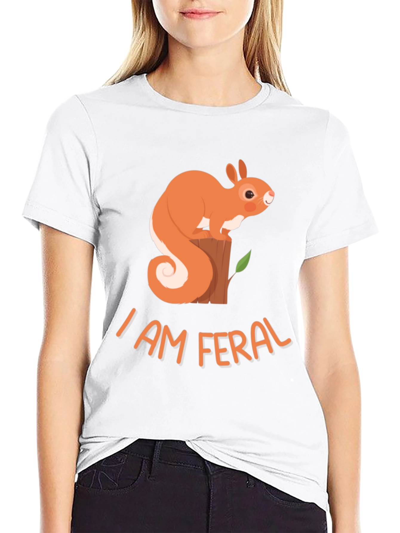 I Am Feral Squirrel Graphic Tee - Black