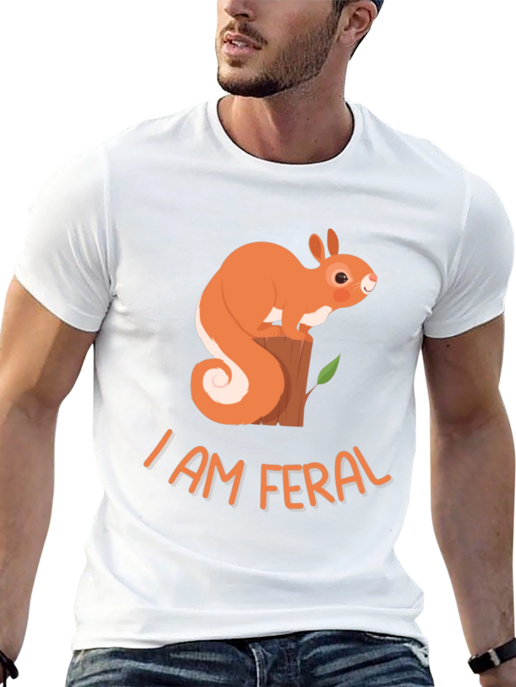 I Am Feral Squirrel Graphic Tee - Black