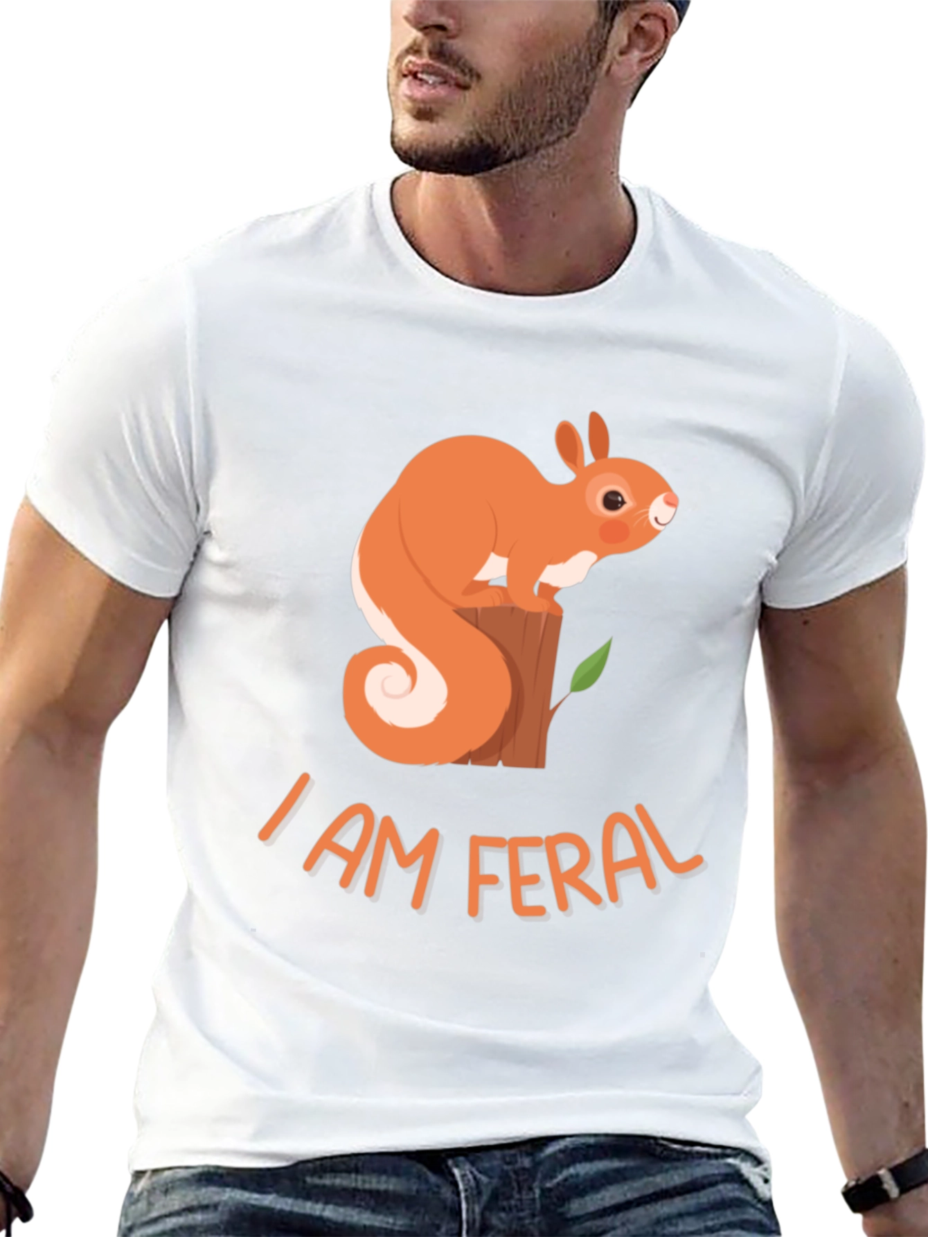 I Am Feral Squirrel Graphic Tee - Black