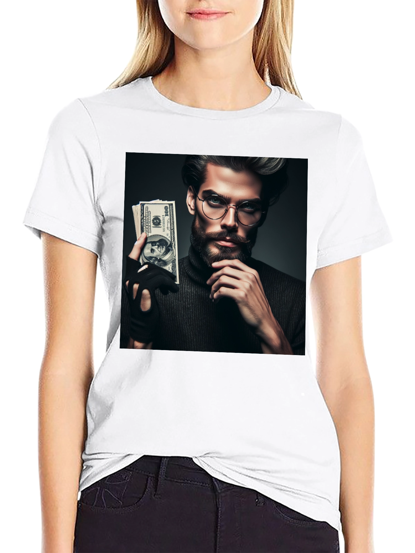 Money Man Graphic Tee - Sleek Black T-Shirt