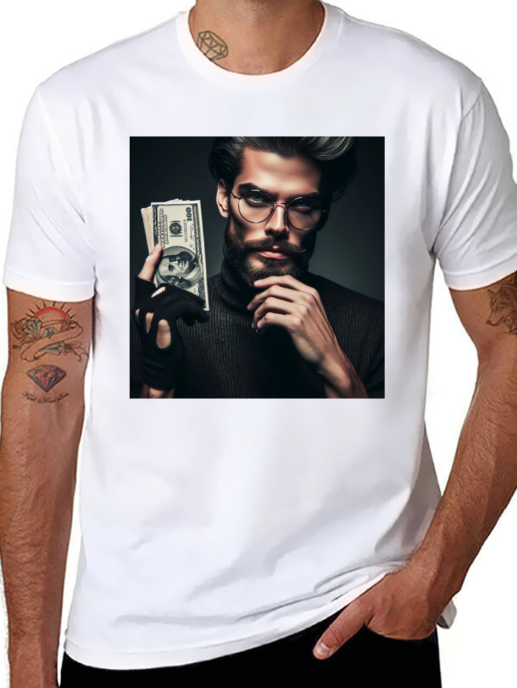 Money Man Graphic Tee - Sleek Black T-Shirt
