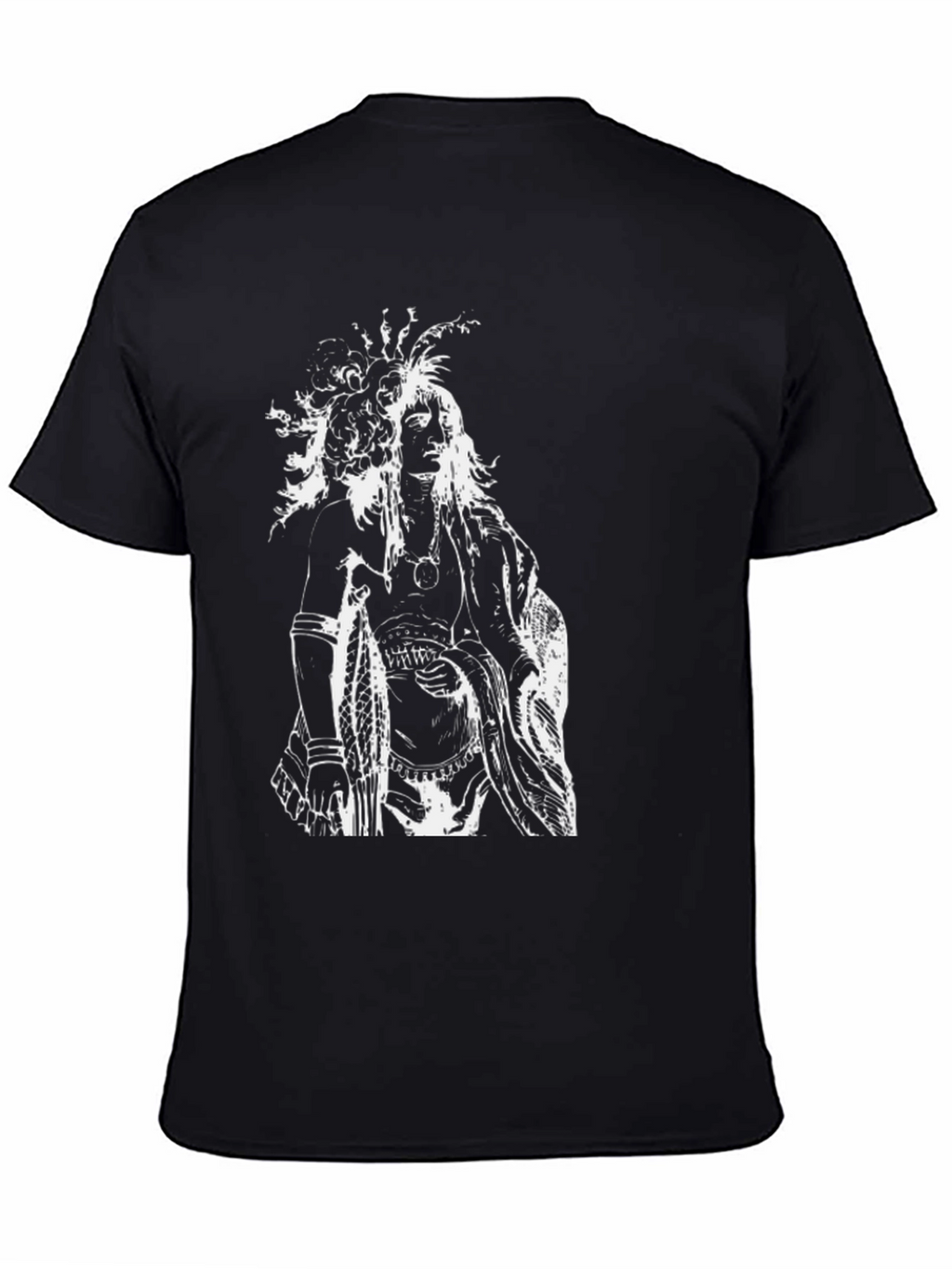 Native American Graphic Tee - Black Cotton Shirt