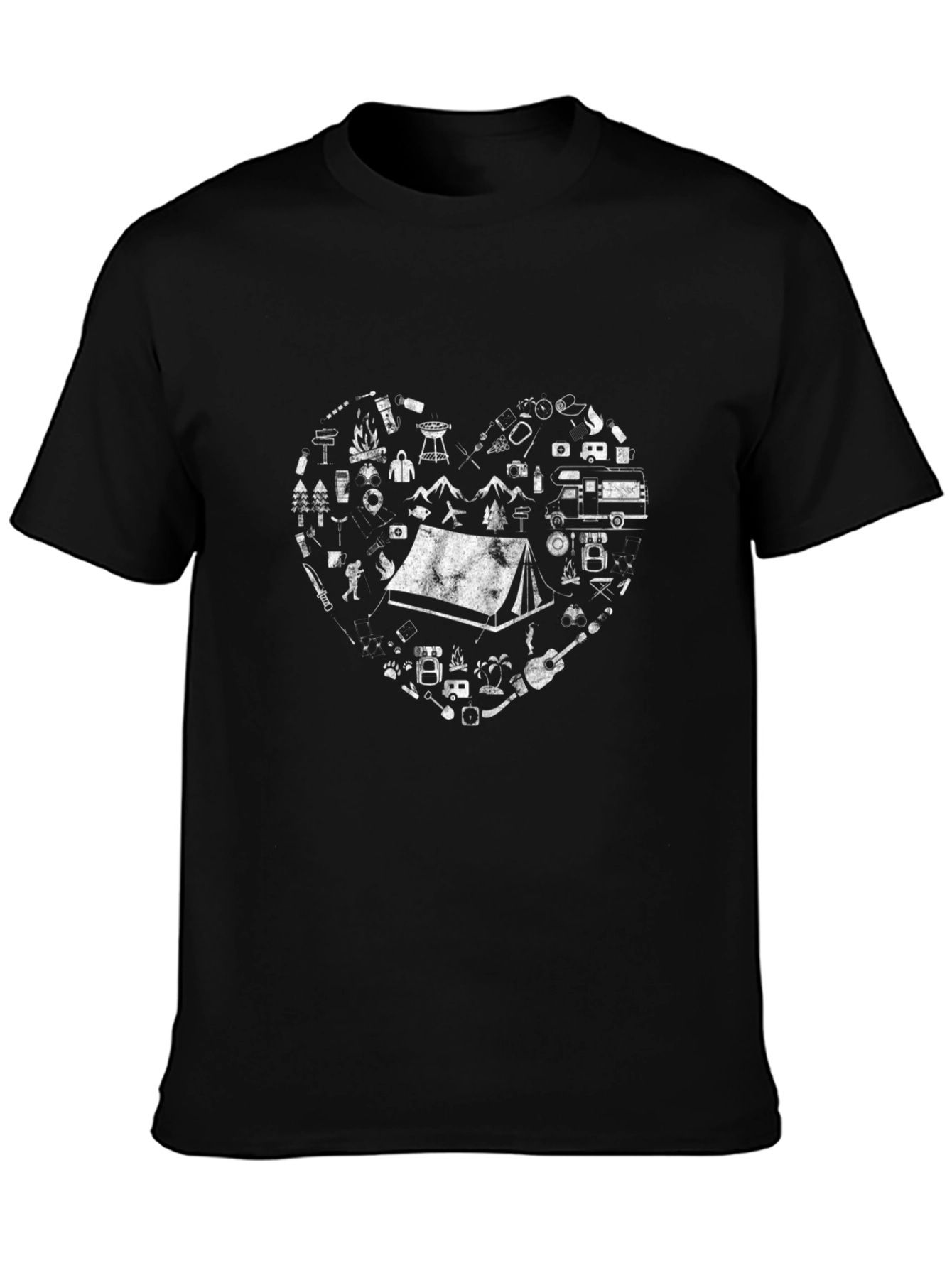 Camping Heart T-Shirt Adventure Tee Outdoor Lover Gift