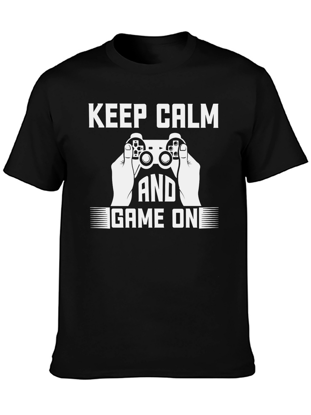 Keep Calm and Game On Black T-Shirt