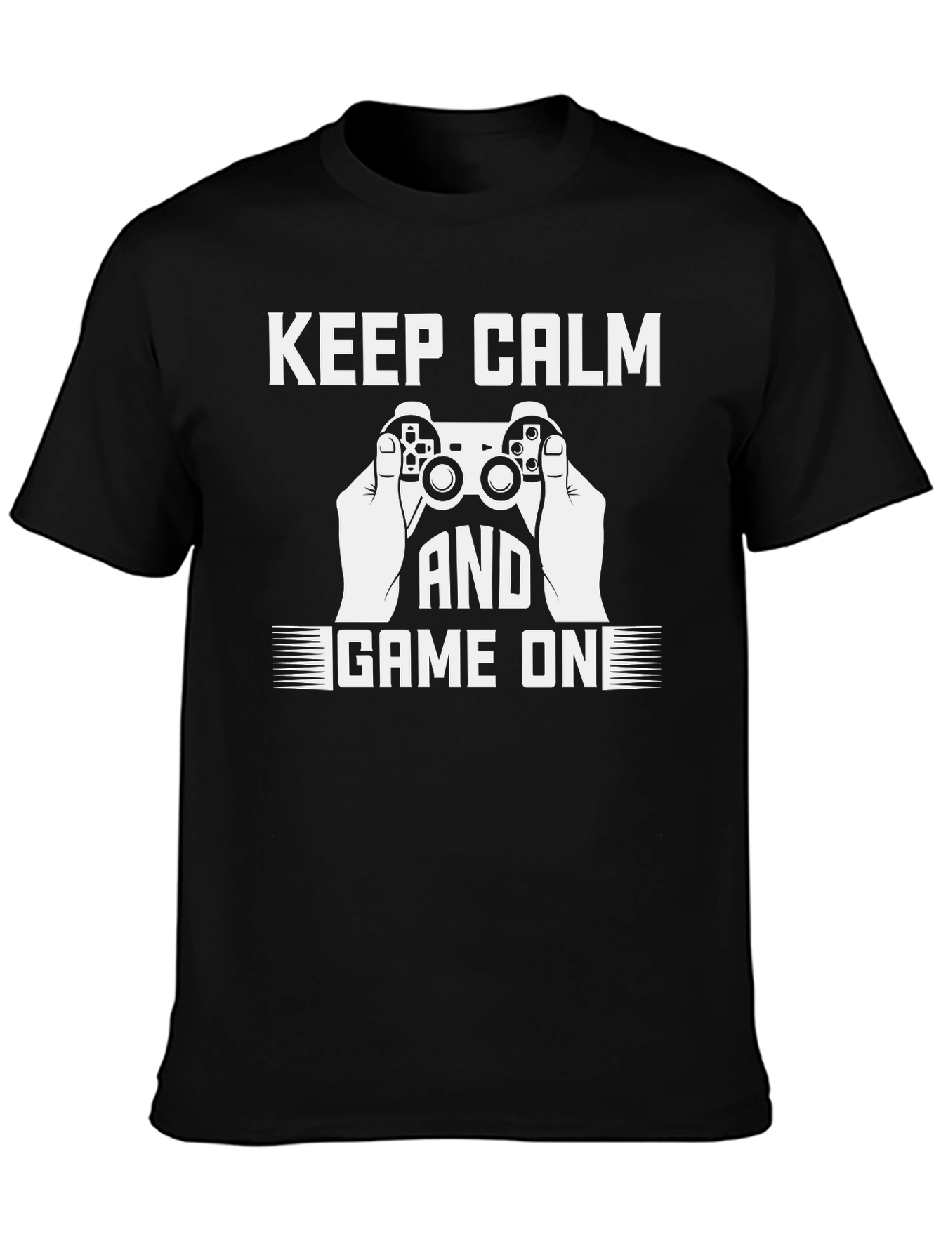 Keep Calm and Game On Black T-Shirt