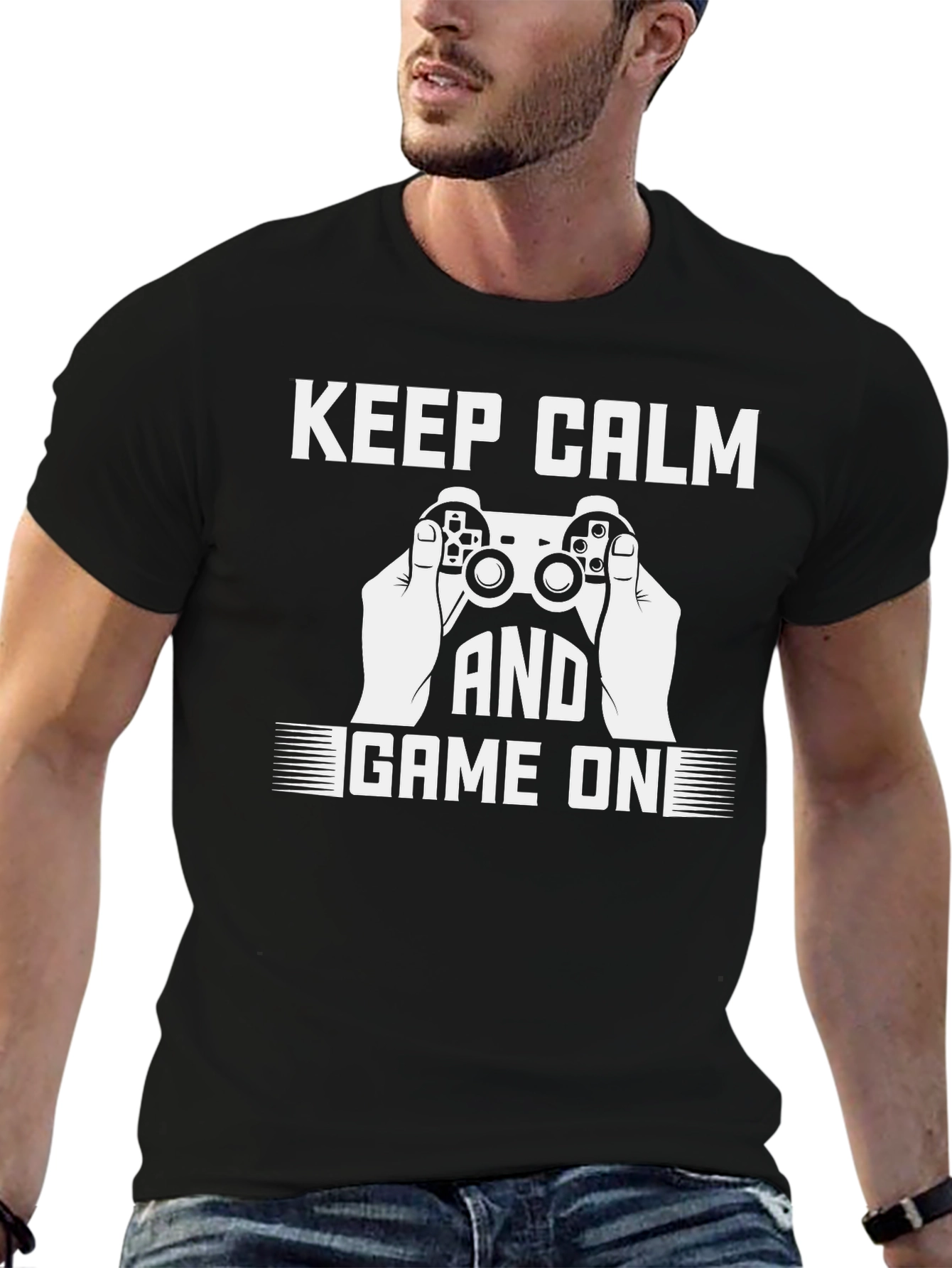 Keep Calm and Game On Black T-Shirt