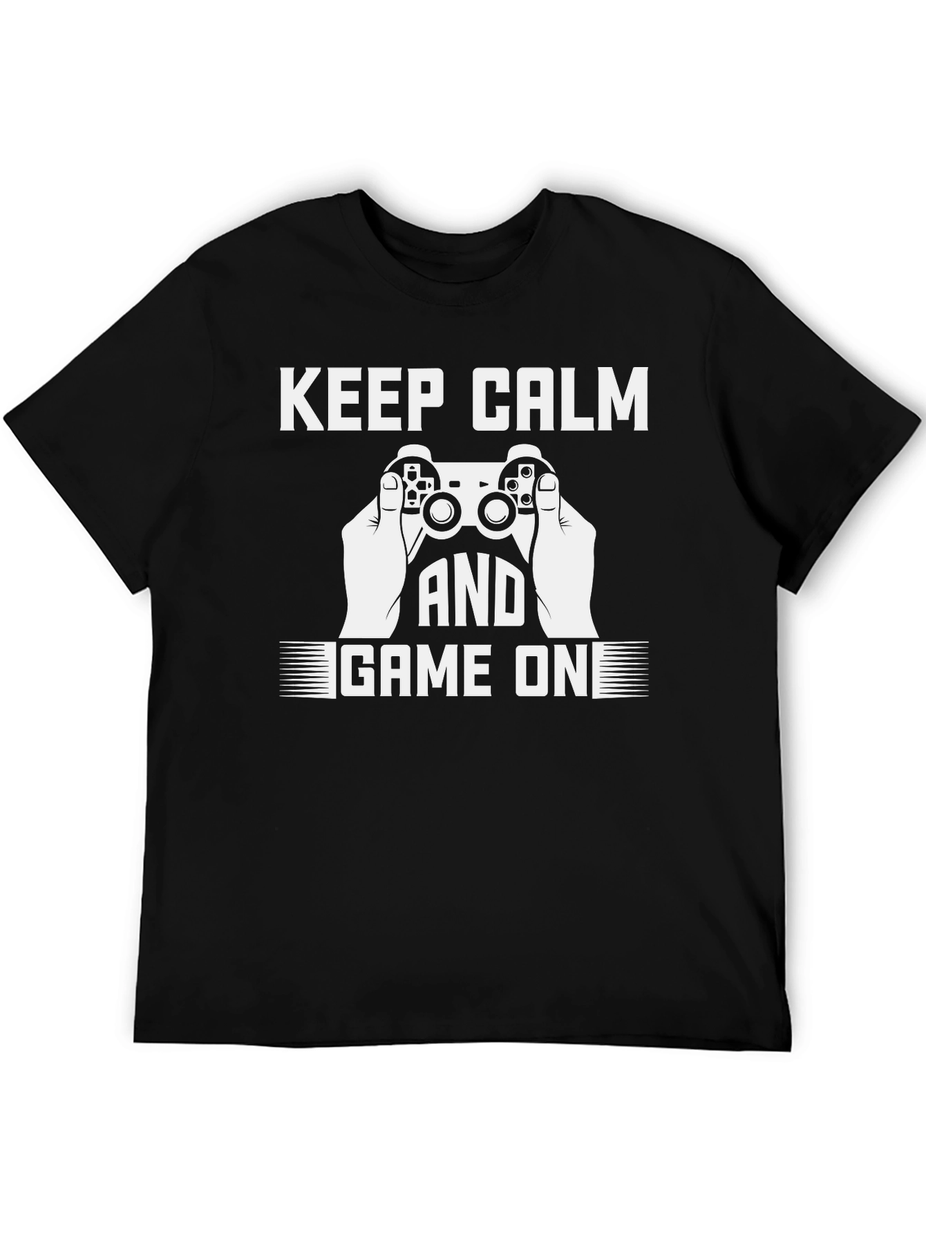 Keep Calm and Game On Black T-Shirt