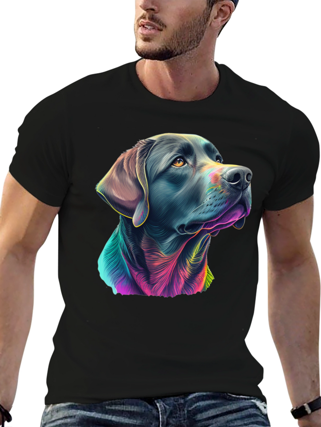 Black Labrador Dog Graphic T-Shirt