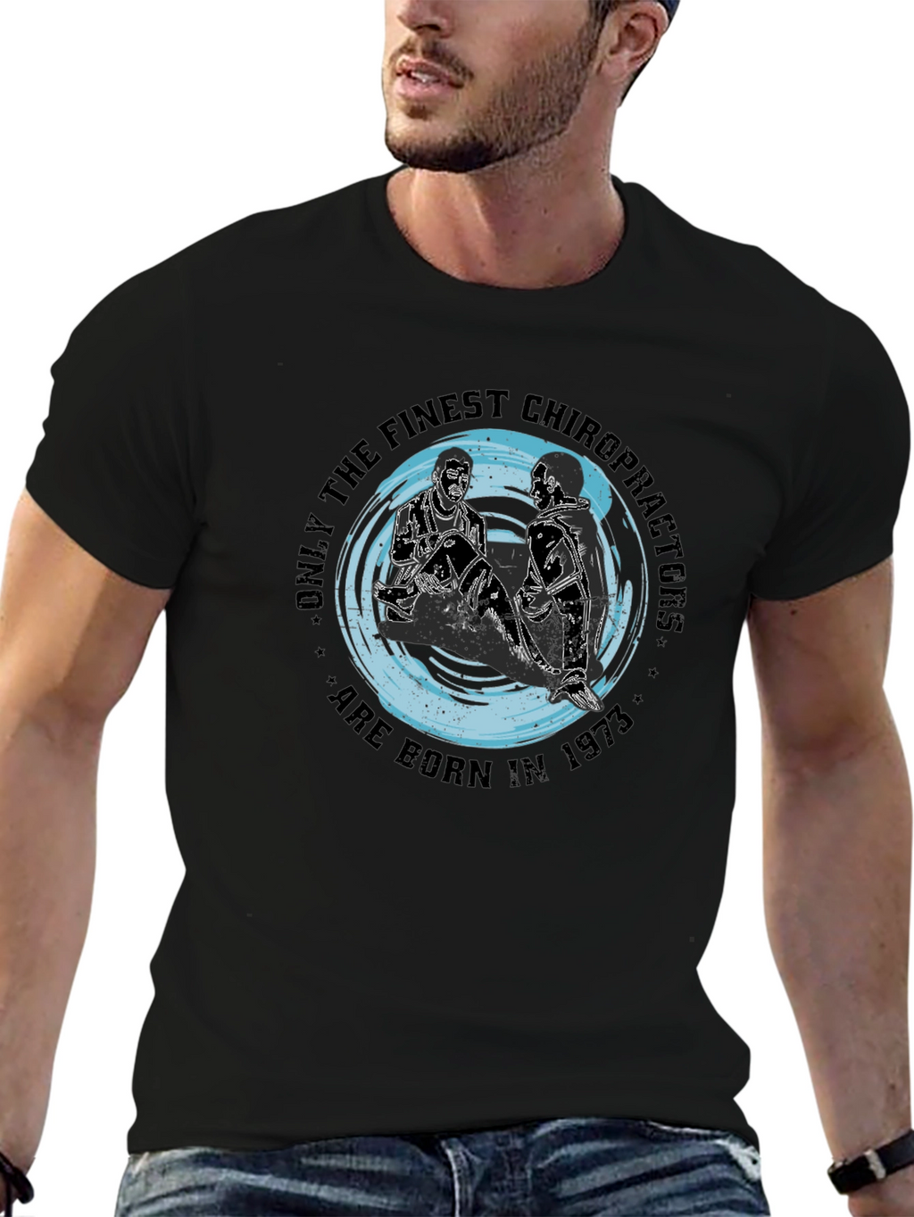 Chiropractor Born in 1973 Black T-Shirt