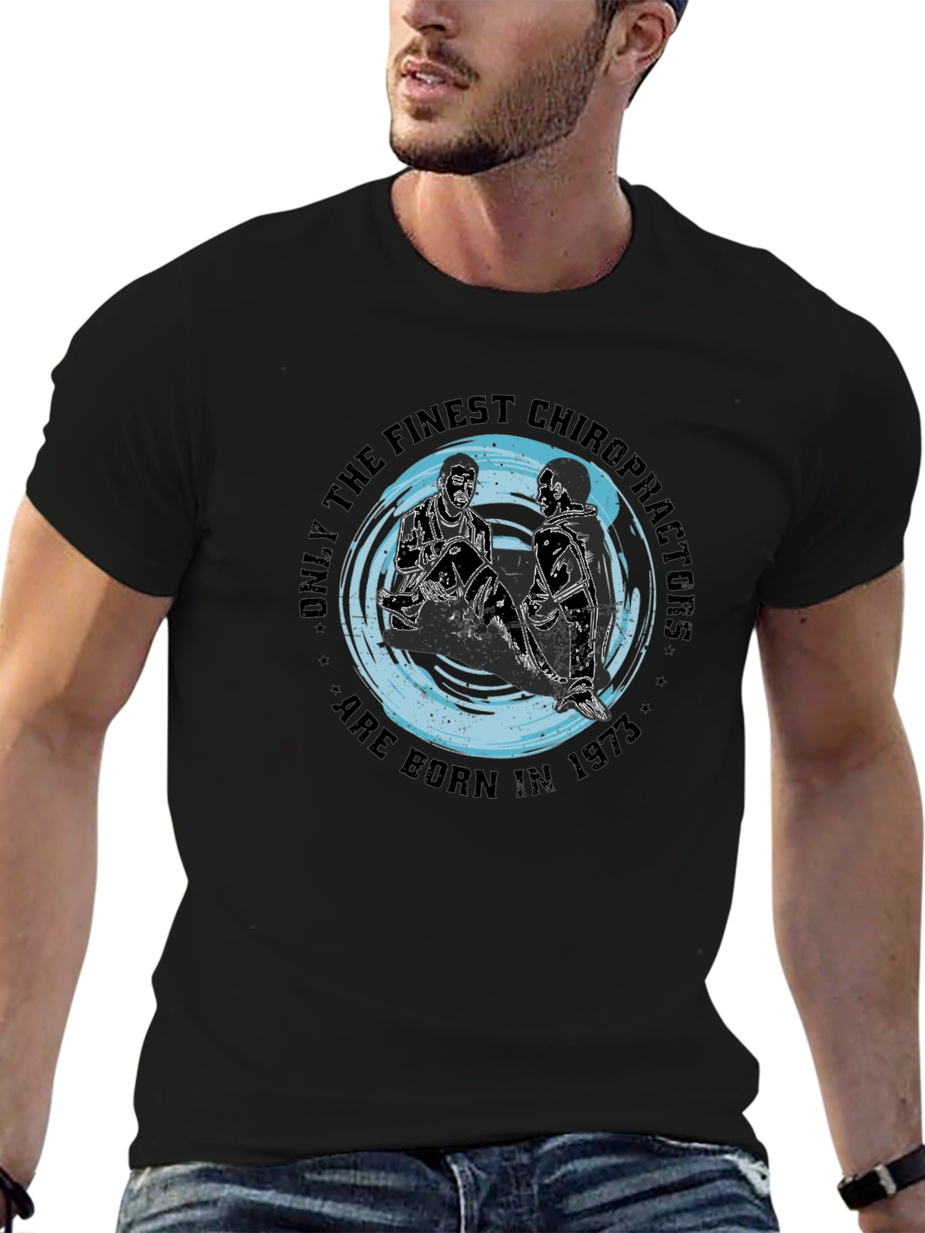 Chiropractor Born in 1973 Black T-Shirt
