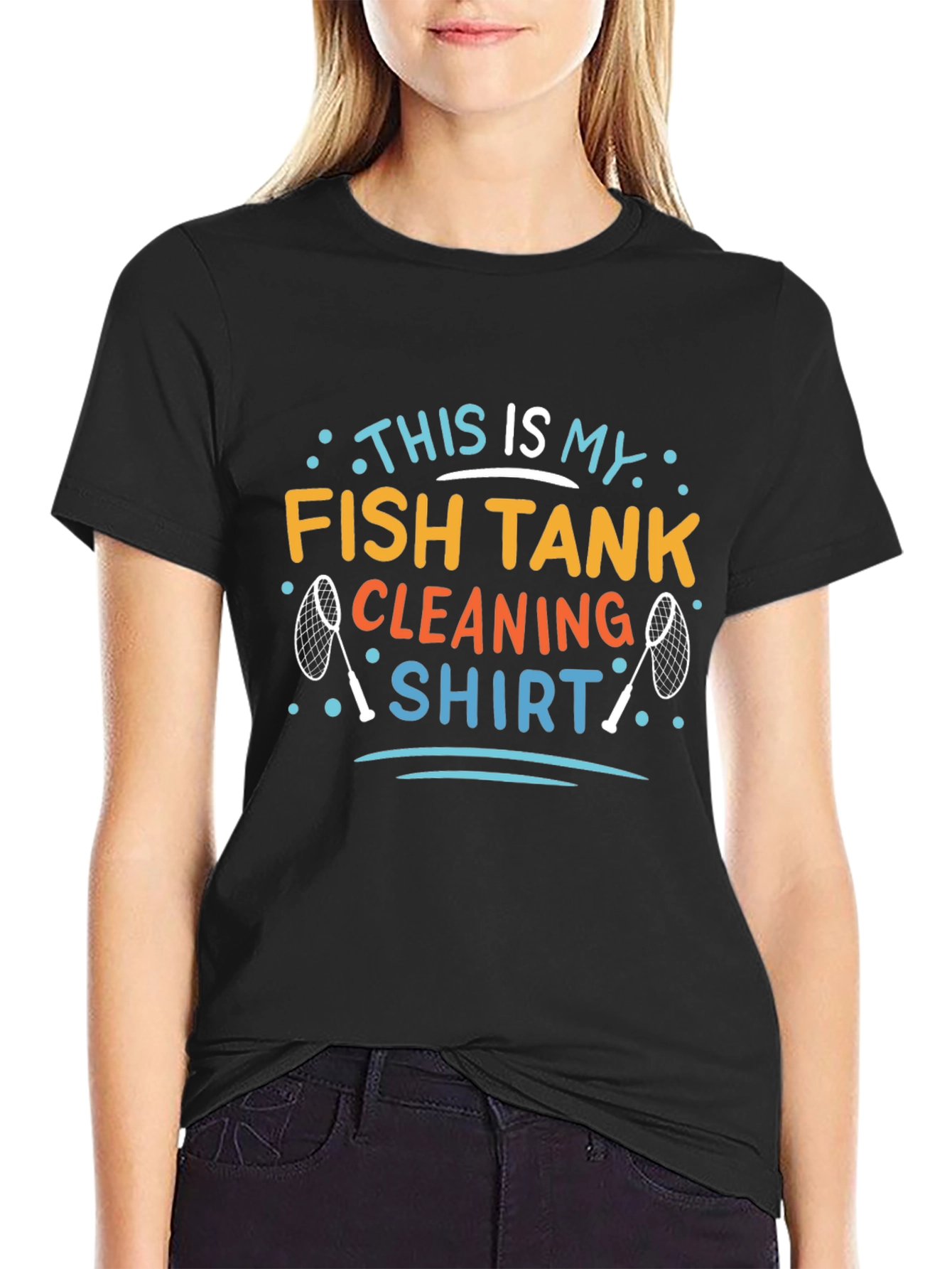 Fish Tank Cleaning Shirt - Mens Black Graphic Tee