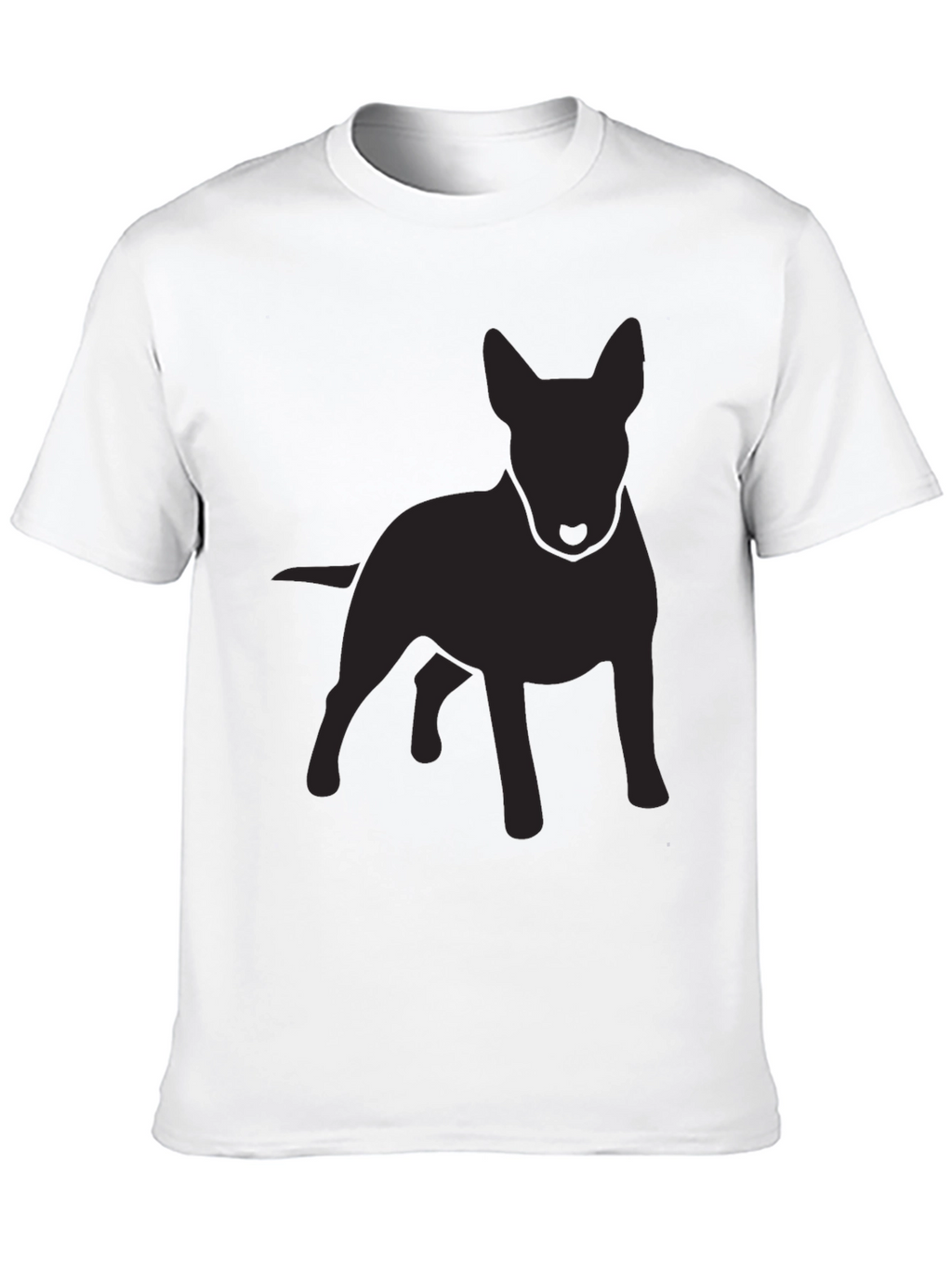 Mens Black Bull Terrier Silhouette T-Shirt
