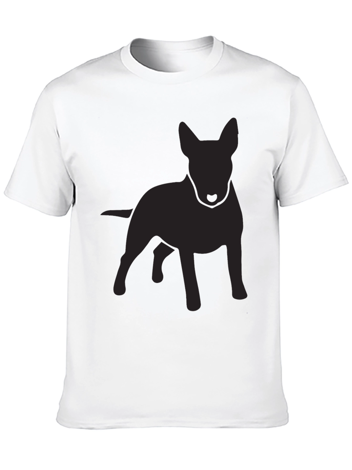 Mens Black Bull Terrier Silhouette T-Shirt