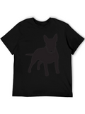 Mens Black Bull Terrier Silhouette T-Shirt