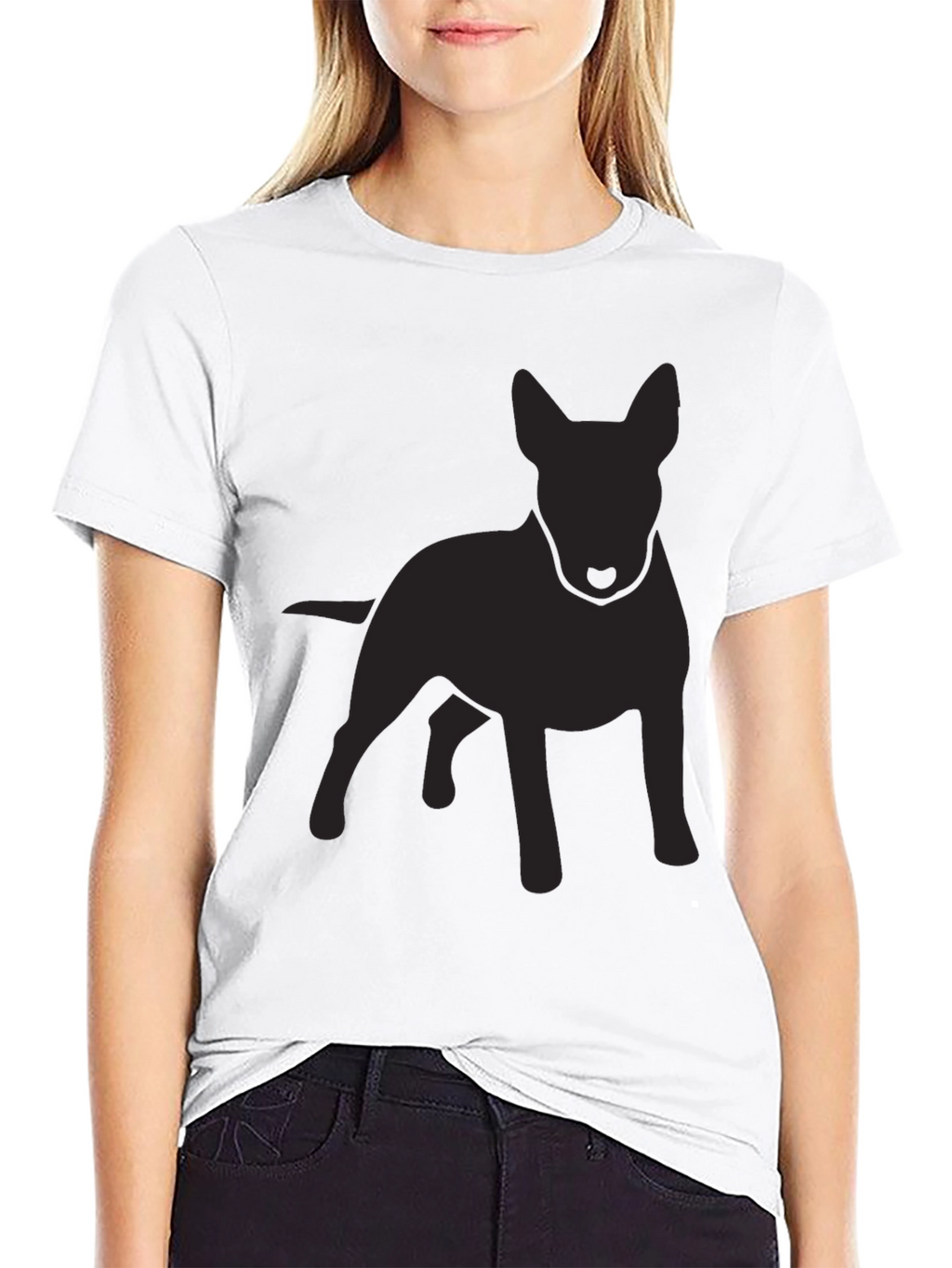 Mens Black Bull Terrier Silhouette T-Shirt