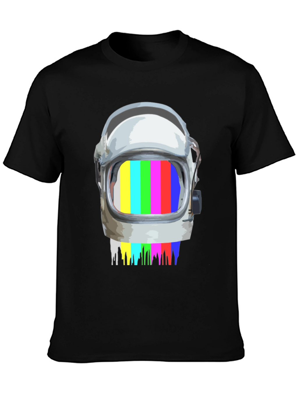 Retro Astronaut Helmet Glitch T-Shirt