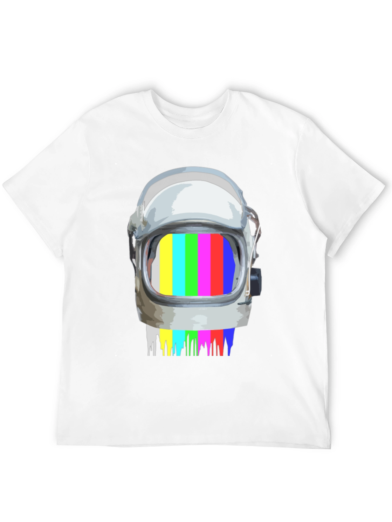 Retro Astronaut Helmet Glitch T-Shirt