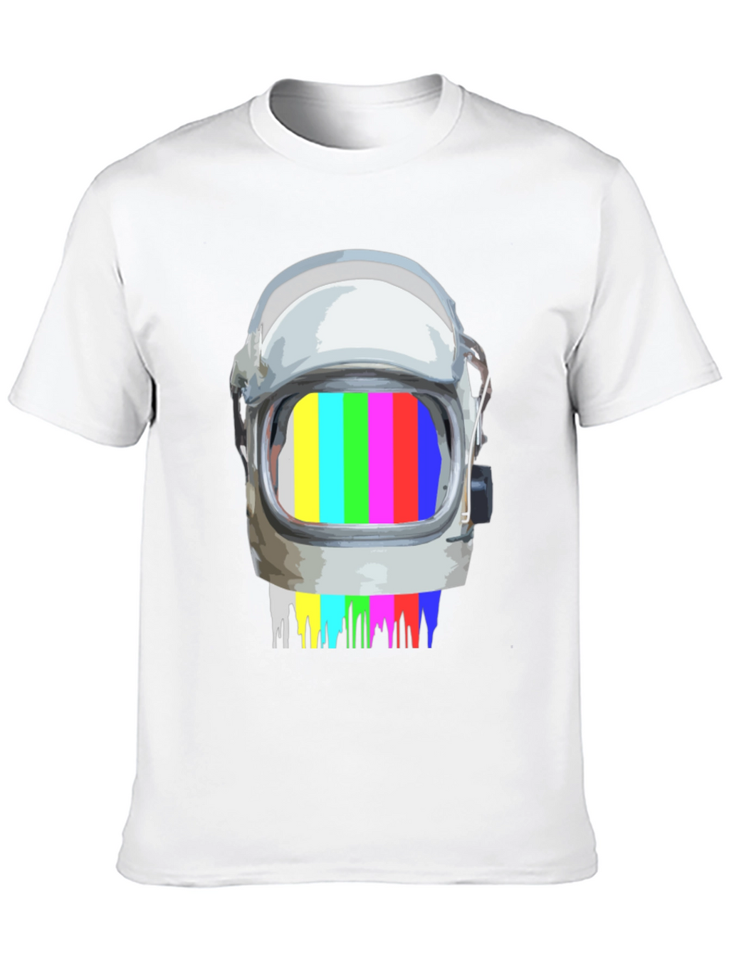 Retro Astronaut Helmet Glitch T-Shirt