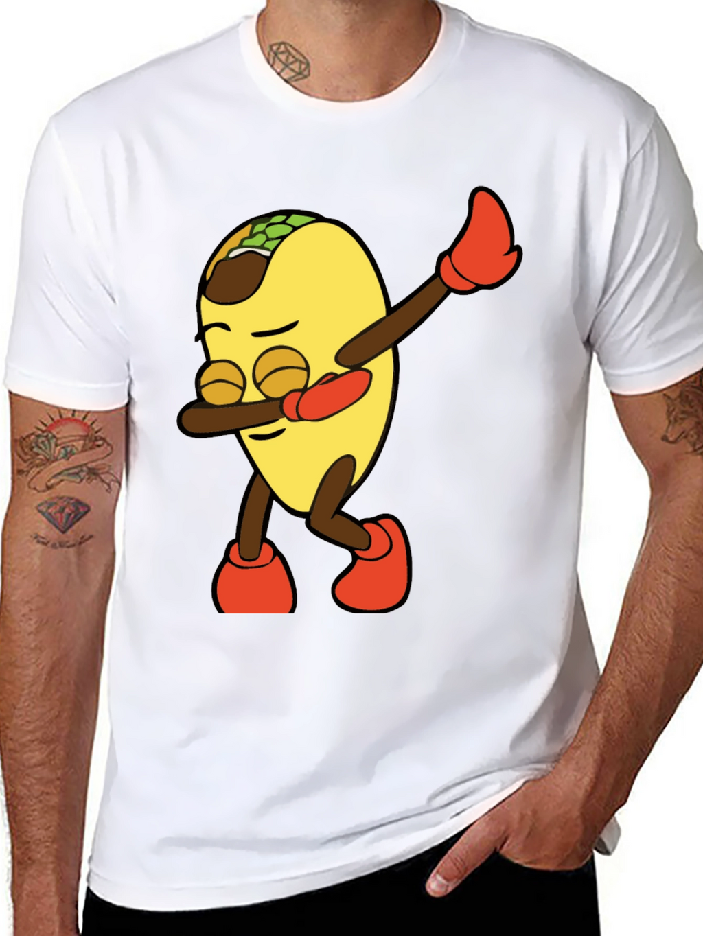 Dabbing Taco Graphic Tee - Mens Black T-Shirt