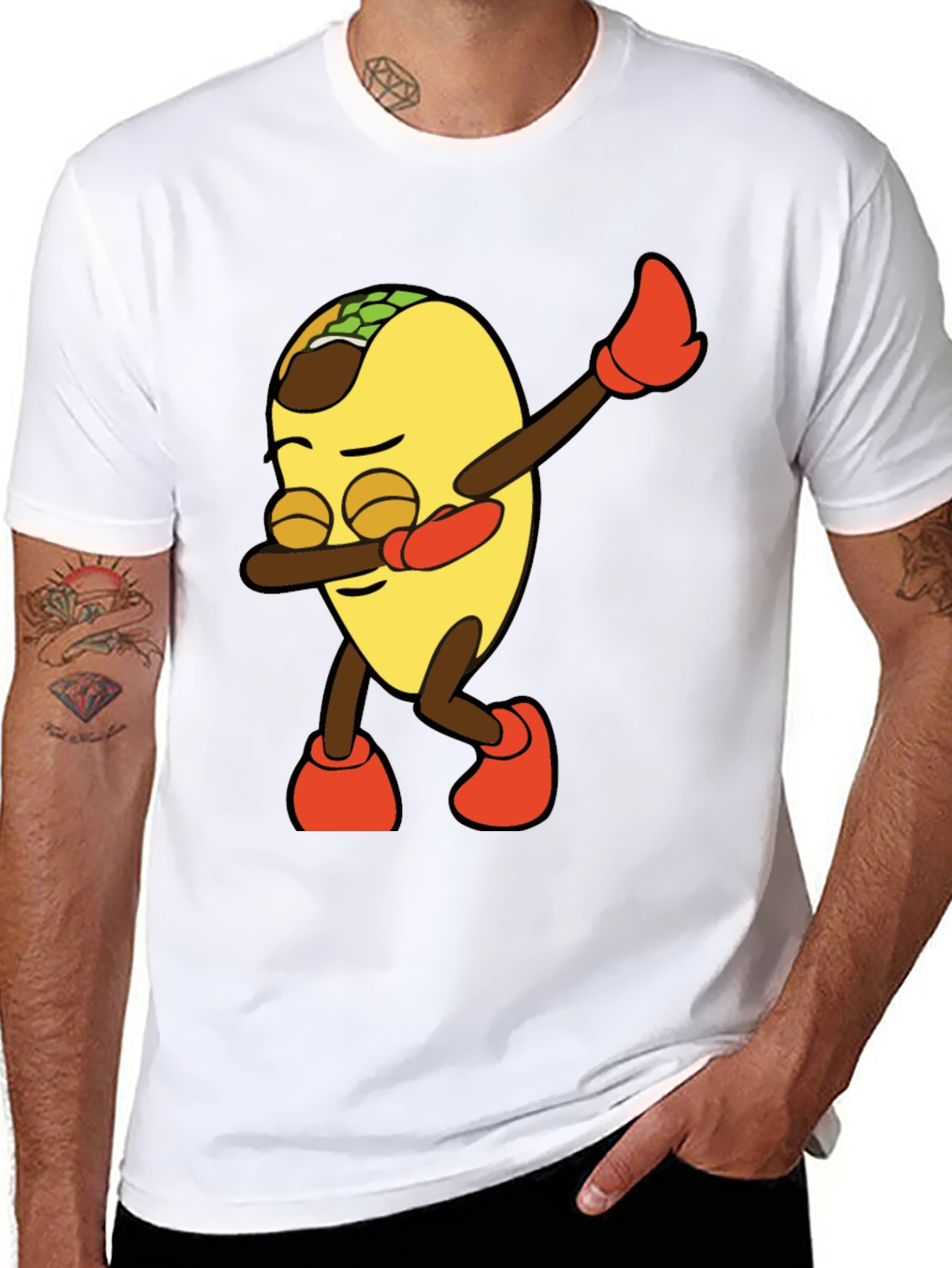 Dabbing Taco Graphic Tee - Mens Black T-Shirt