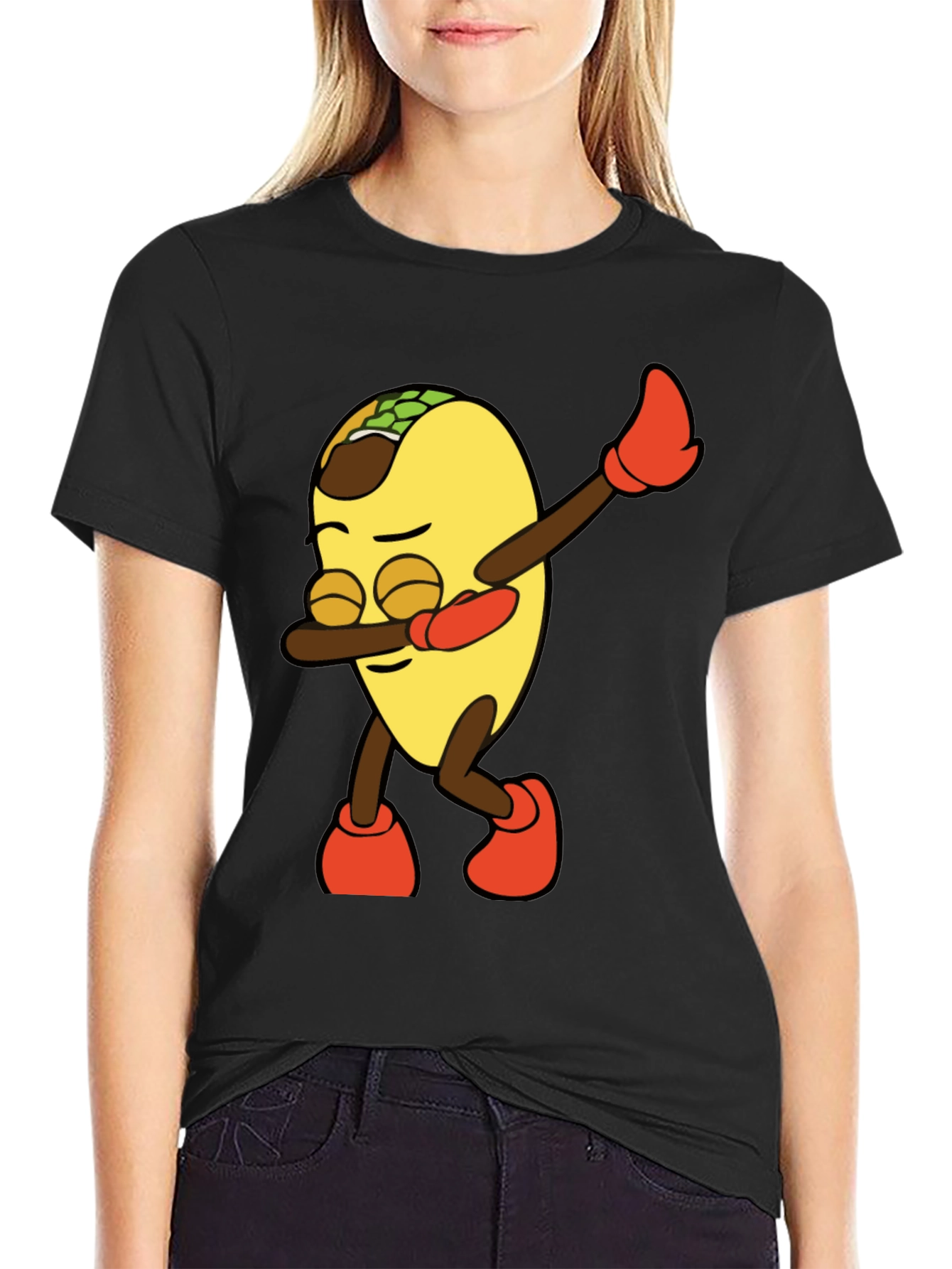 Dabbing Taco Graphic Tee - Mens Black T-Shirt